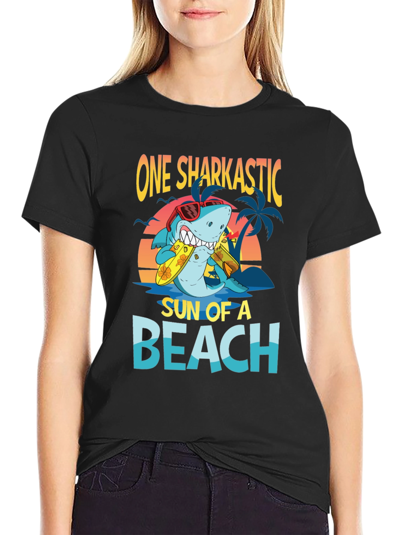 One Sharkastic Sun of a Beach T-Shirt