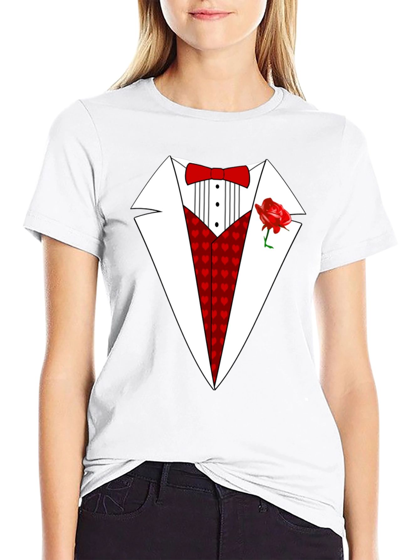 Heart Tuxedo T-Shirt - Valentines Day Ready