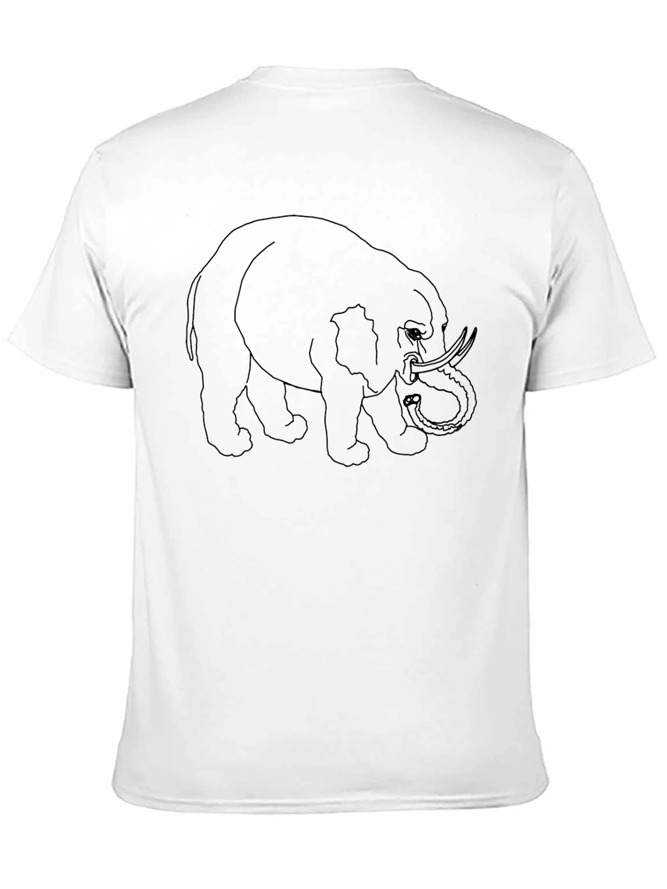 Elephant Outline Graphic Tee - Solid Black Crewneck