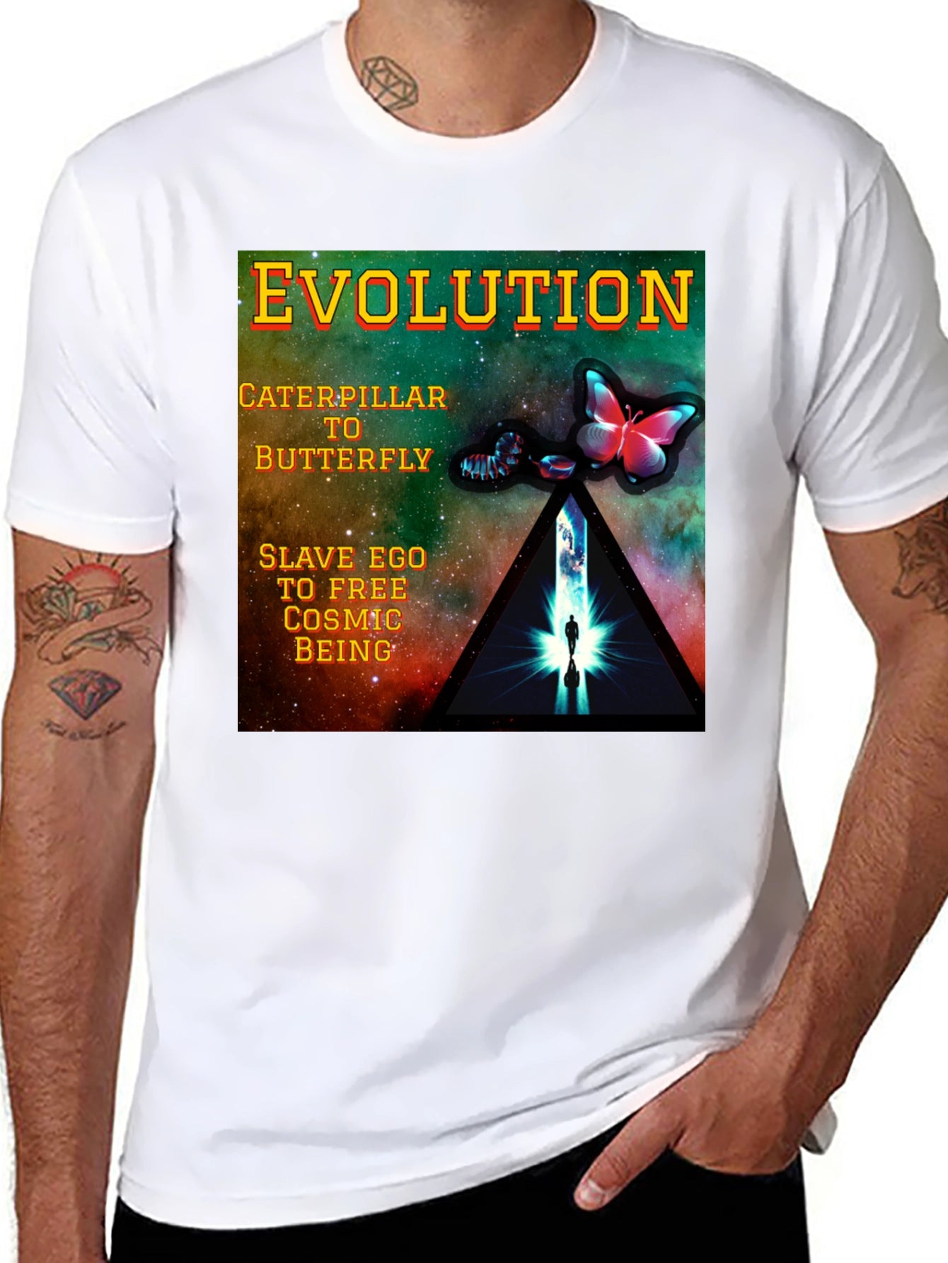 Evolution Graphic T-Shirt - Caterpillar to Butterfly