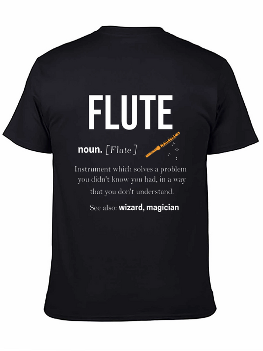 Flute Definition Black T-Shirt - Musician Gift