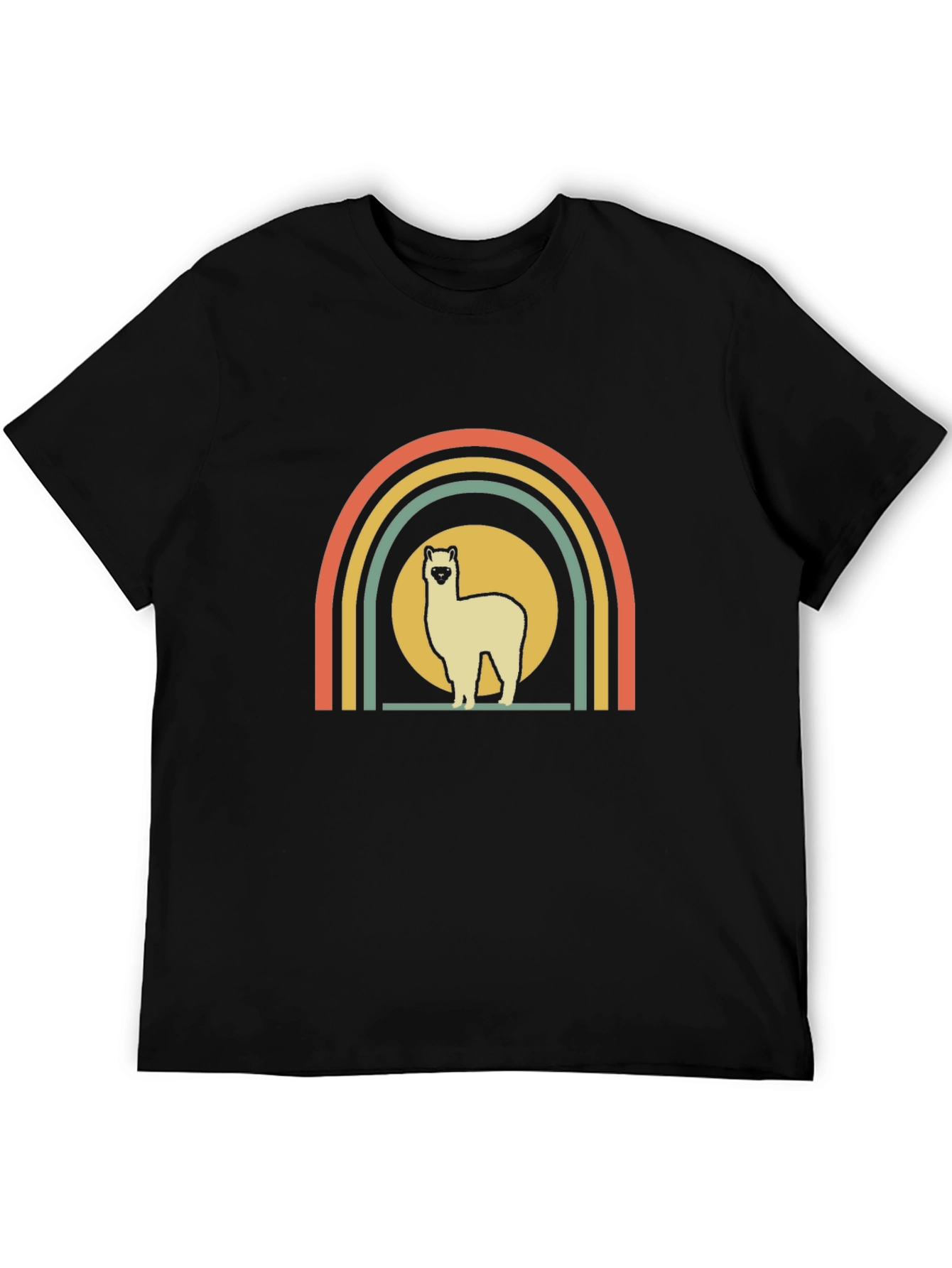 Retro Alpaca Rainbow Graphic Tee