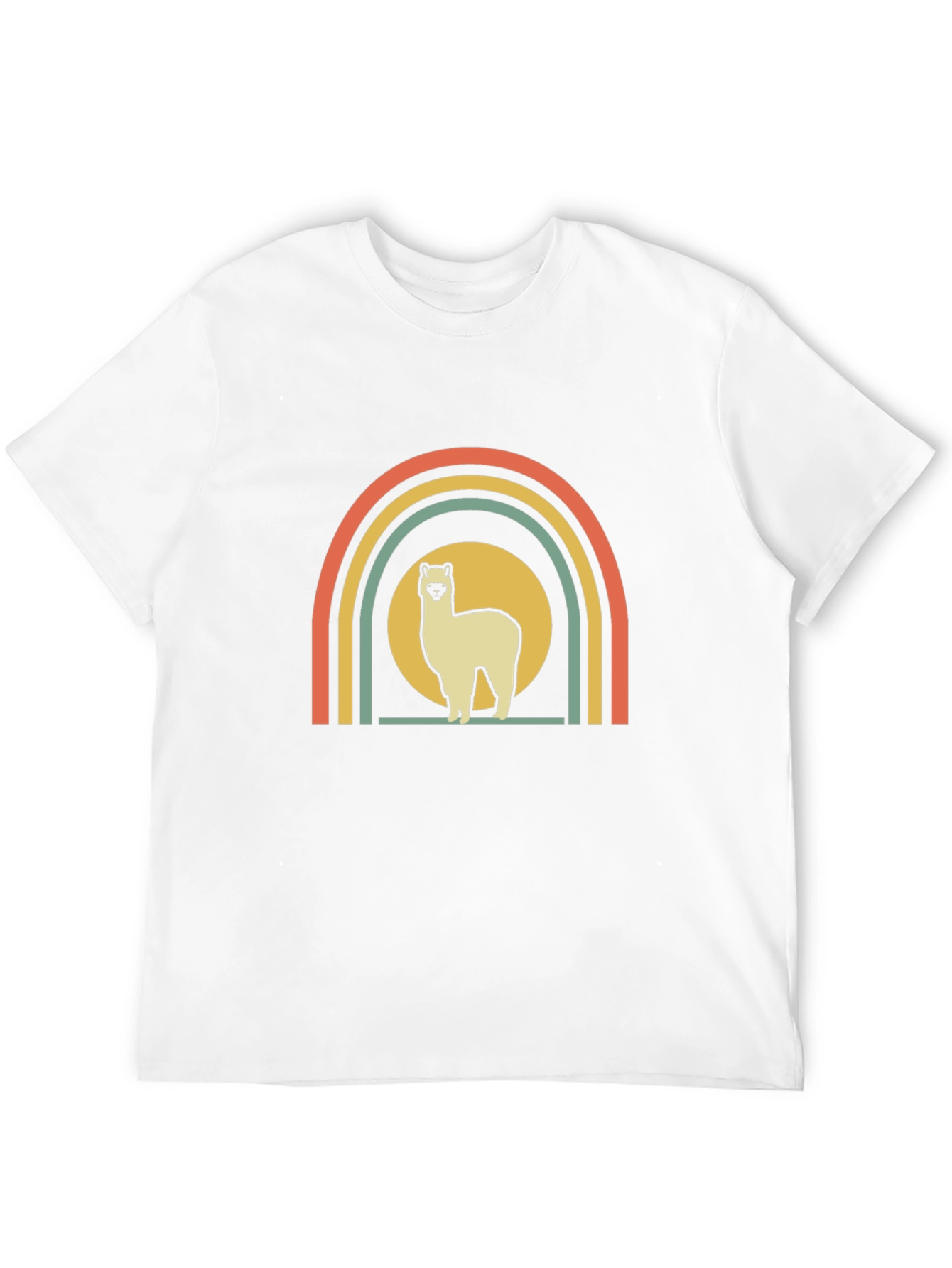 Retro Alpaca Rainbow Graphic Tee