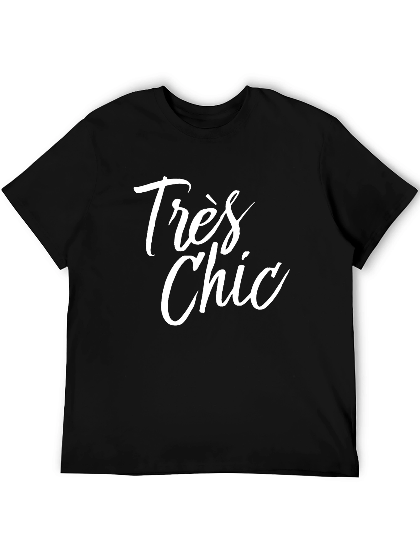 Très Chic Graphic Tee - Stylish Black T-Shirt