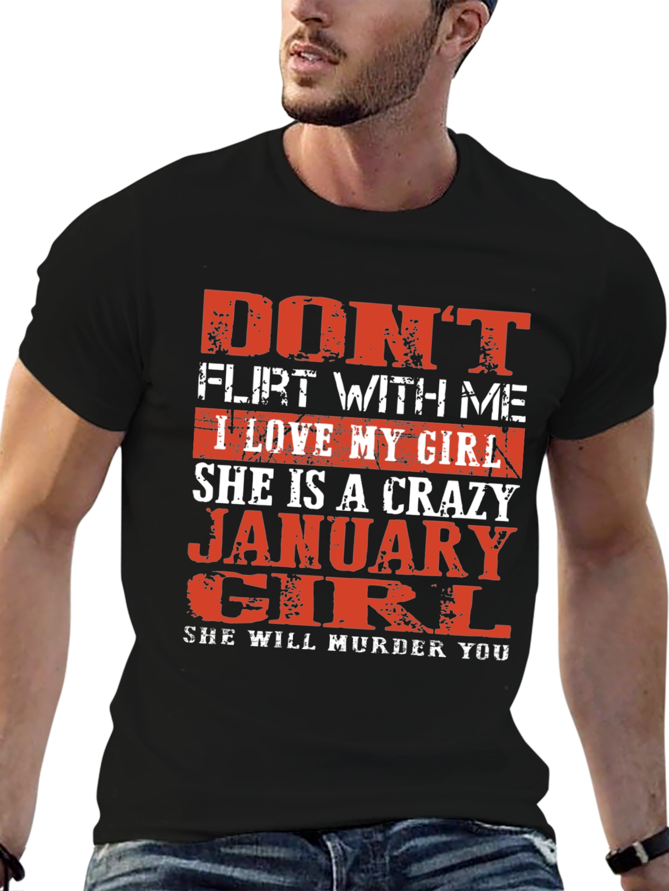 Dont Flirt With Me January Girl Graphic Tee