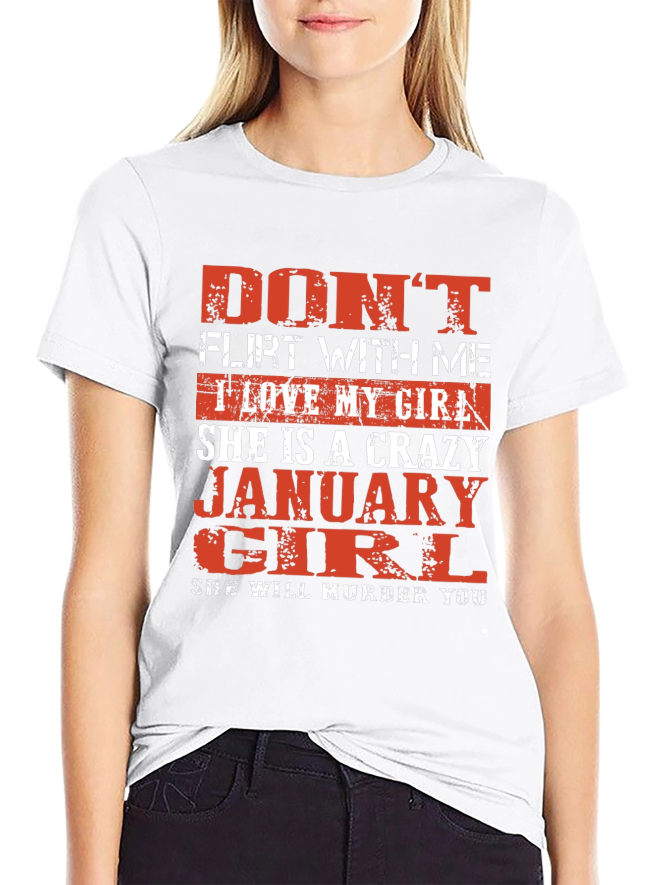 Dont Flirt With Me January Girl Graphic Tee