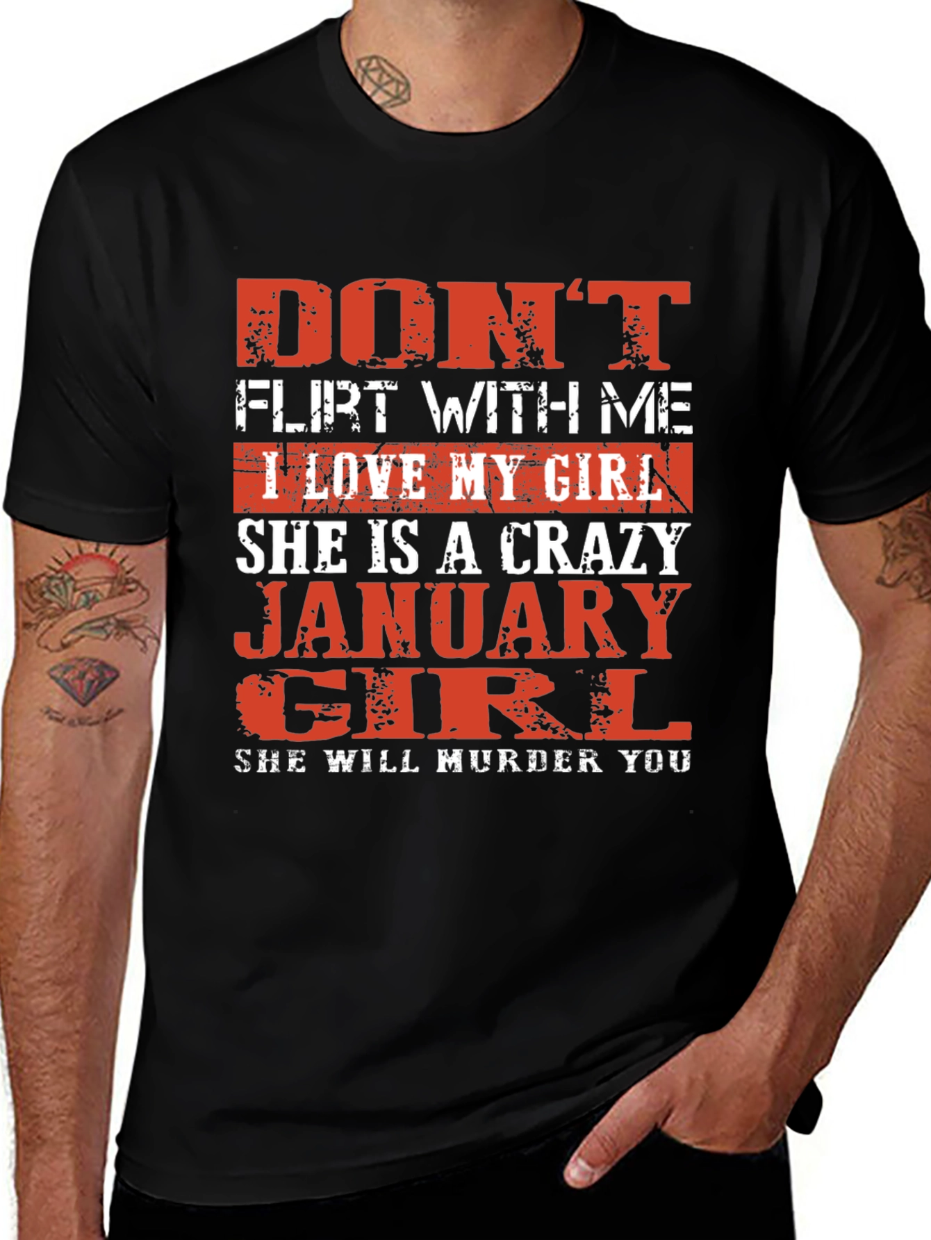 Dont Flirt With Me January Girl Graphic Tee