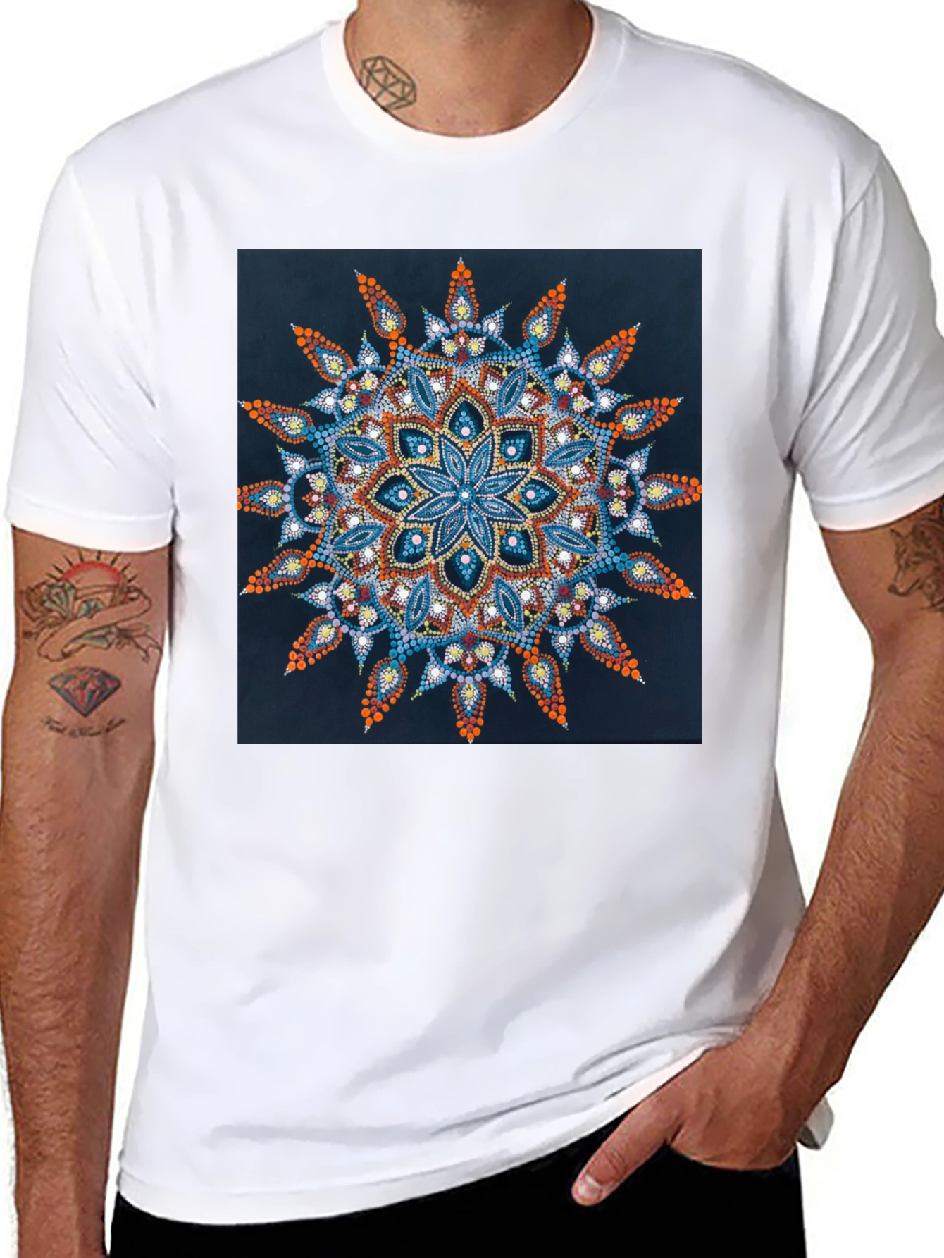 Mandala Art Print Black T-Shirt
