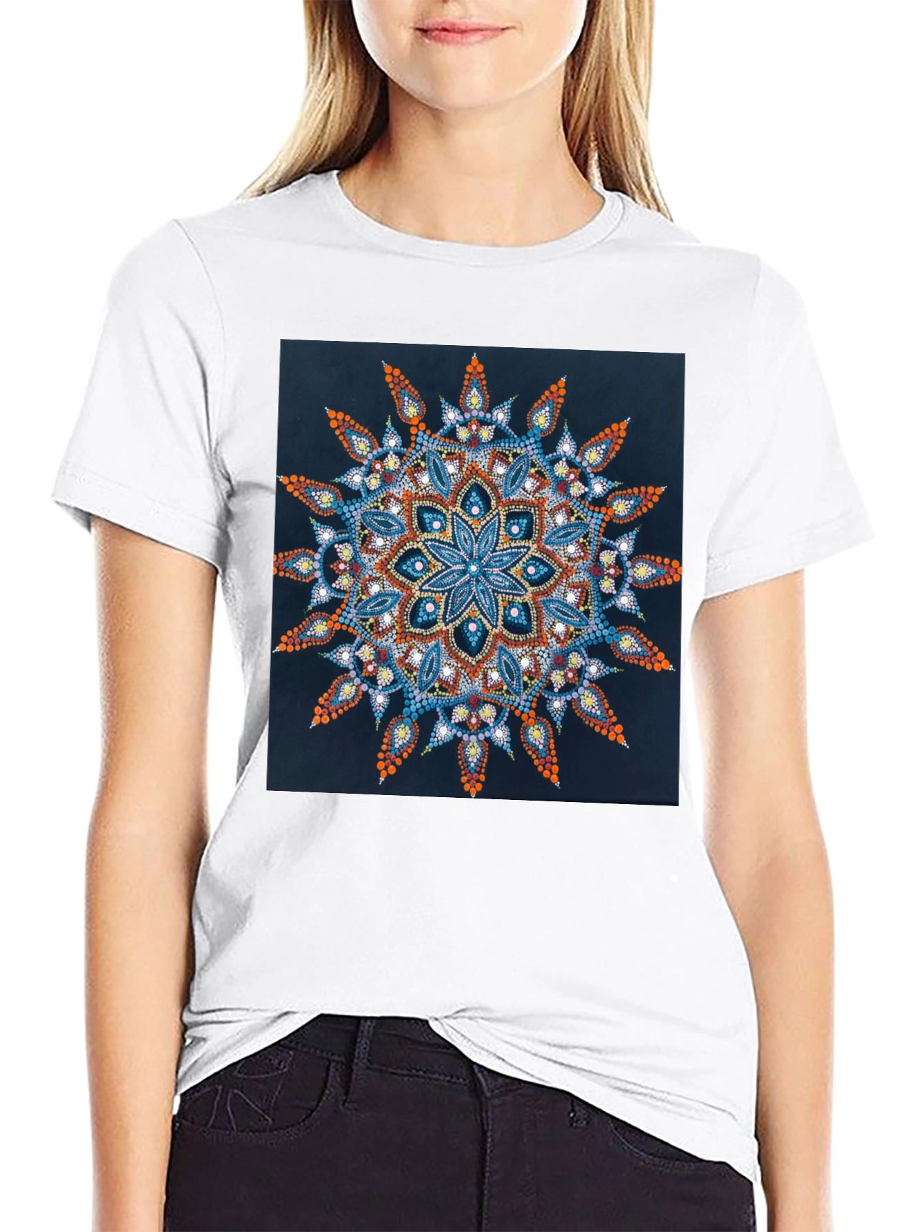 Mandala Art Print Black T-Shirt