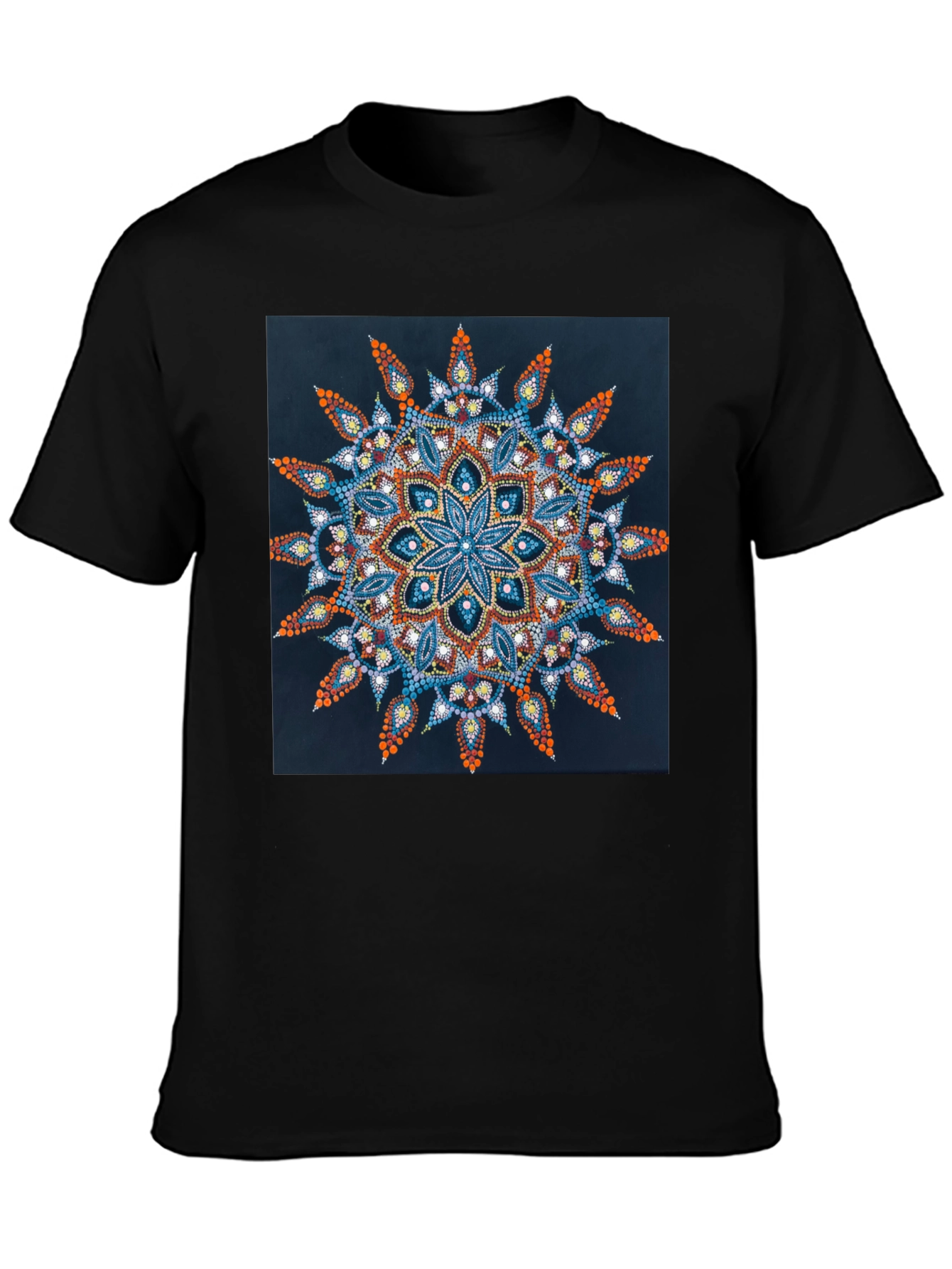 Mandala Art Print Black T-Shirt