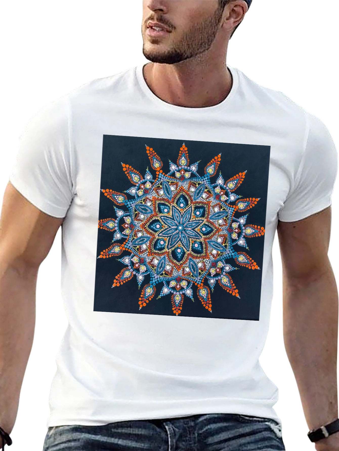 Mandala Art Print Black T-Shirt