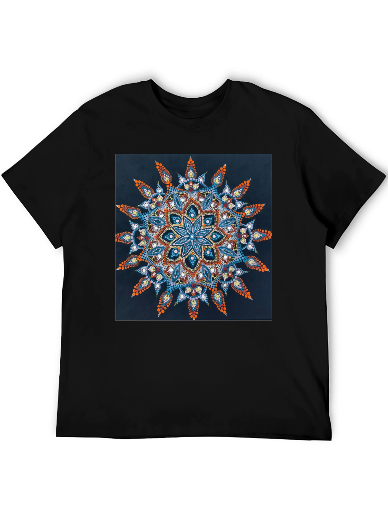 Mandala Art Print Black T-Shirt