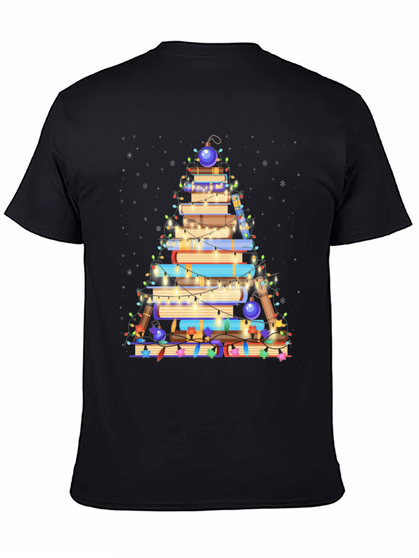 Book Christmas Tree T-Shirt - Holiday Reader Tee