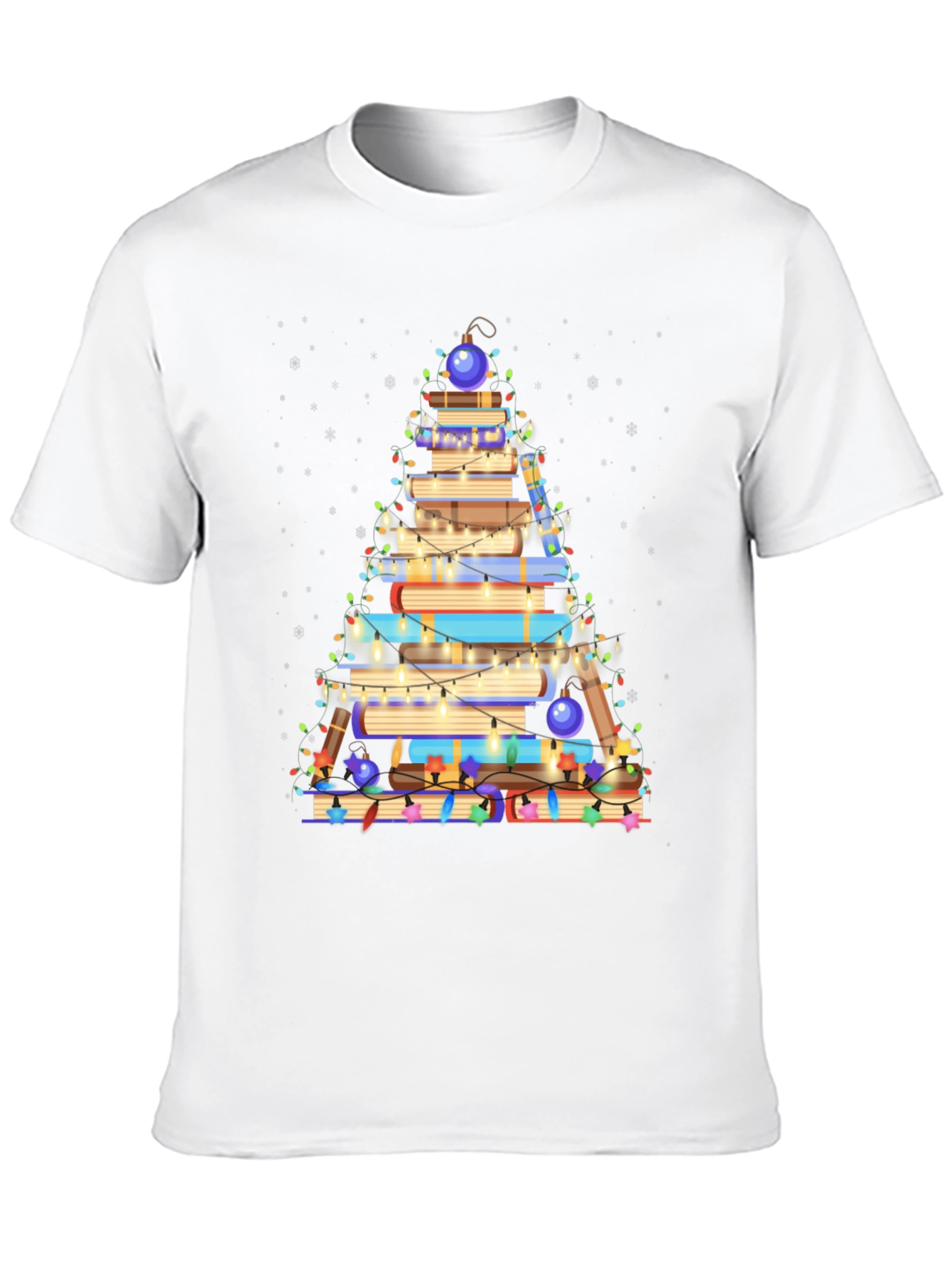 Book Christmas Tree T-Shirt - Holiday Reader Tee