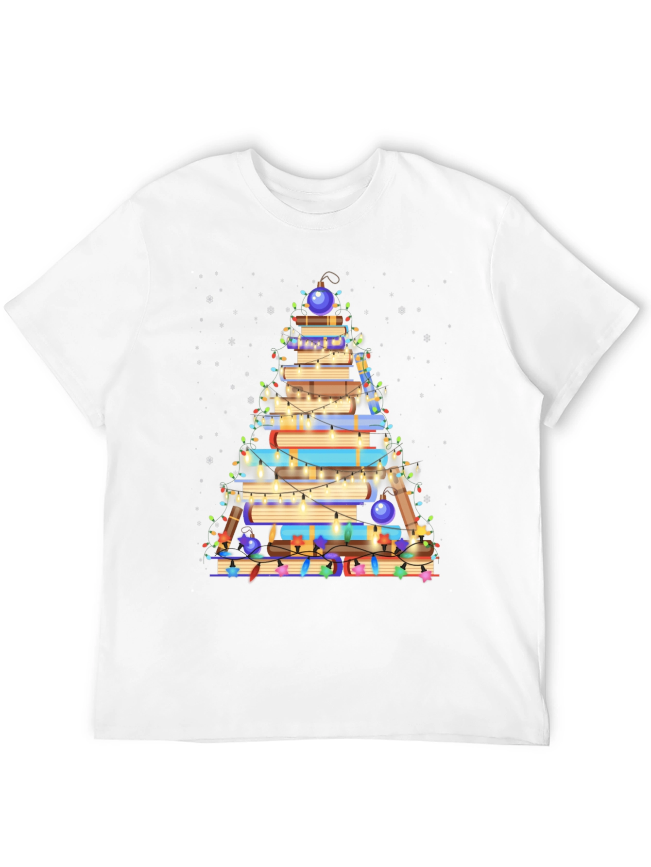 Book Christmas Tree T-Shirt - Holiday Reader Tee