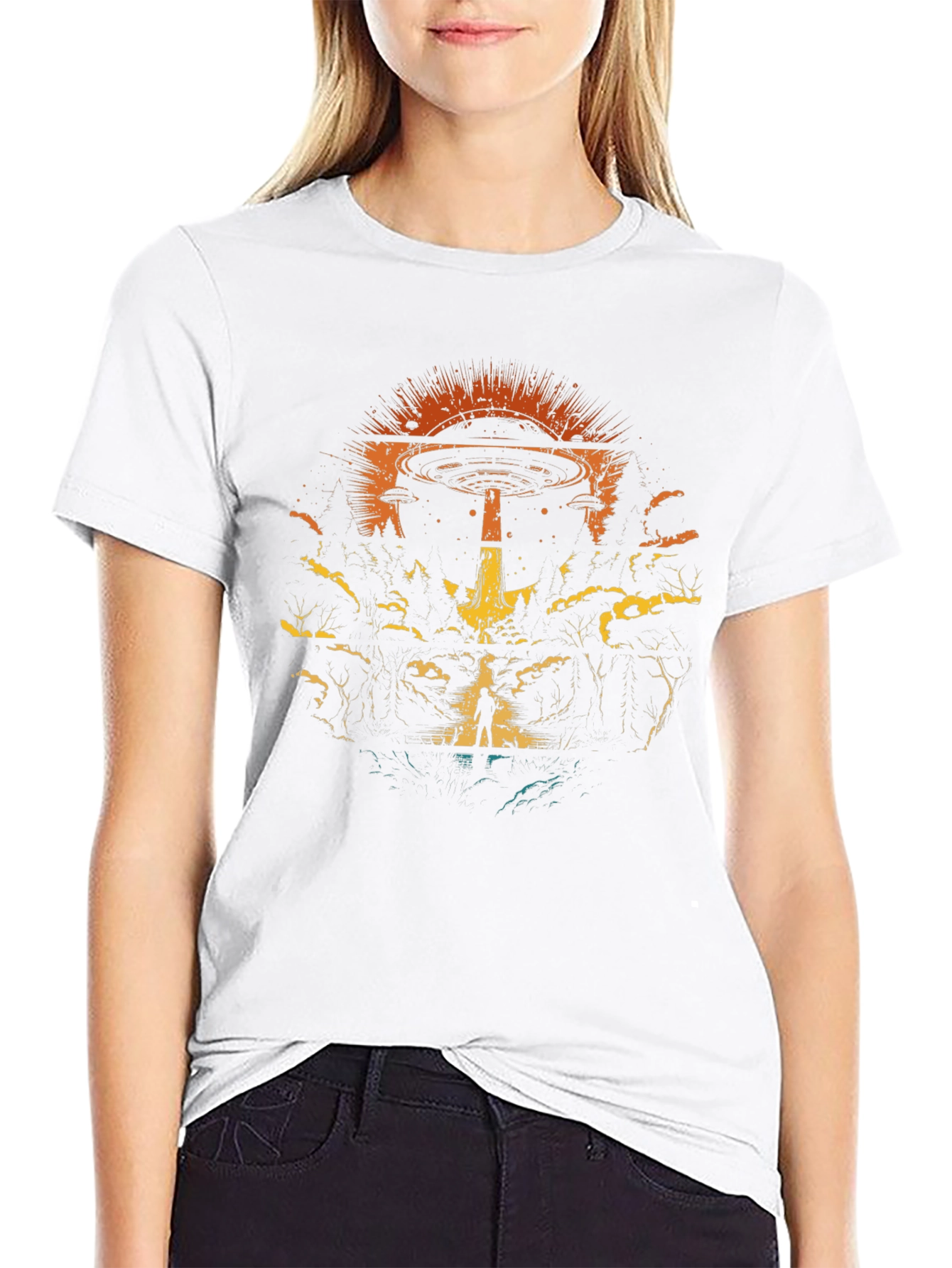 UFO Abduction Graphic T-Shirt - Sci-Fi Tee
