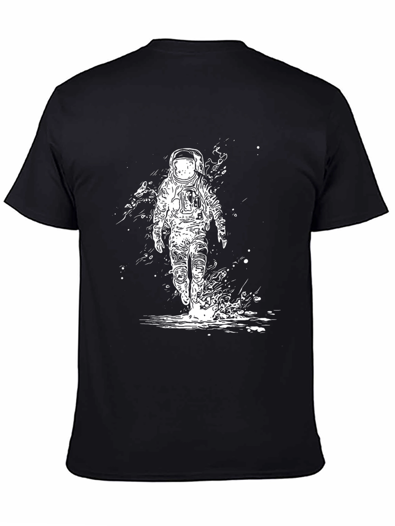 Astronaut Graphic Black T-Shirt - Space Explorer Tee