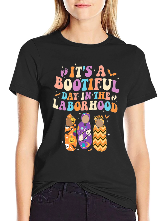 Bootiful Laborhood Halloween Baby T-Shirt