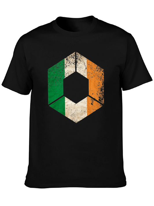 Ireland Flag Geometric T-Shirt - Distressed Graphic Tee