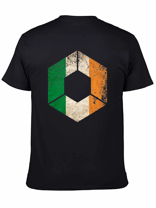 Ireland Flag Geometric T-Shirt - Distressed Graphic Tee