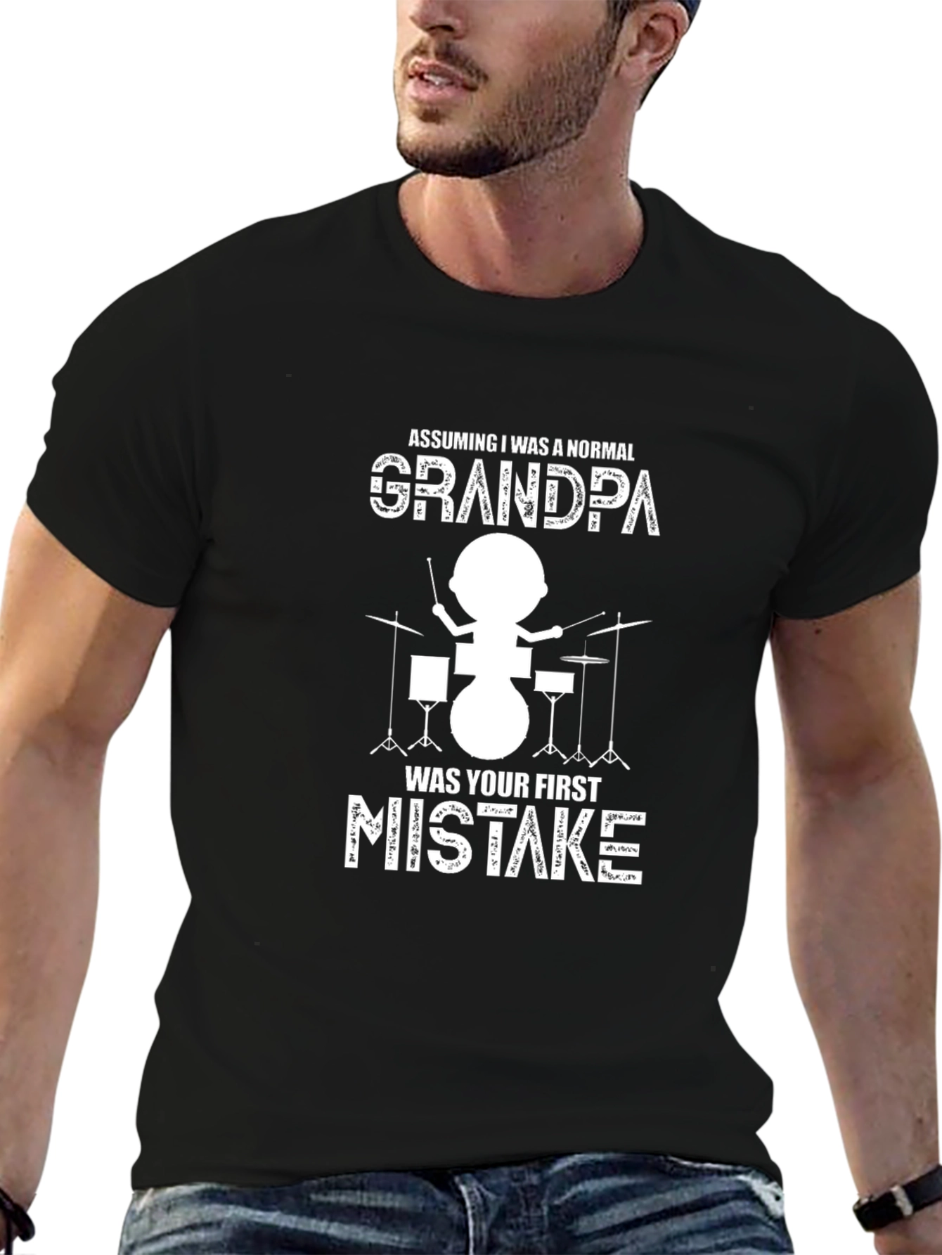 Grandpa Drummer Graphic Tee