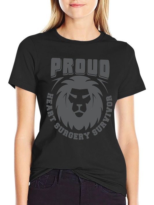 Proud Heart Surgery Survivor Lion Graphic Tee