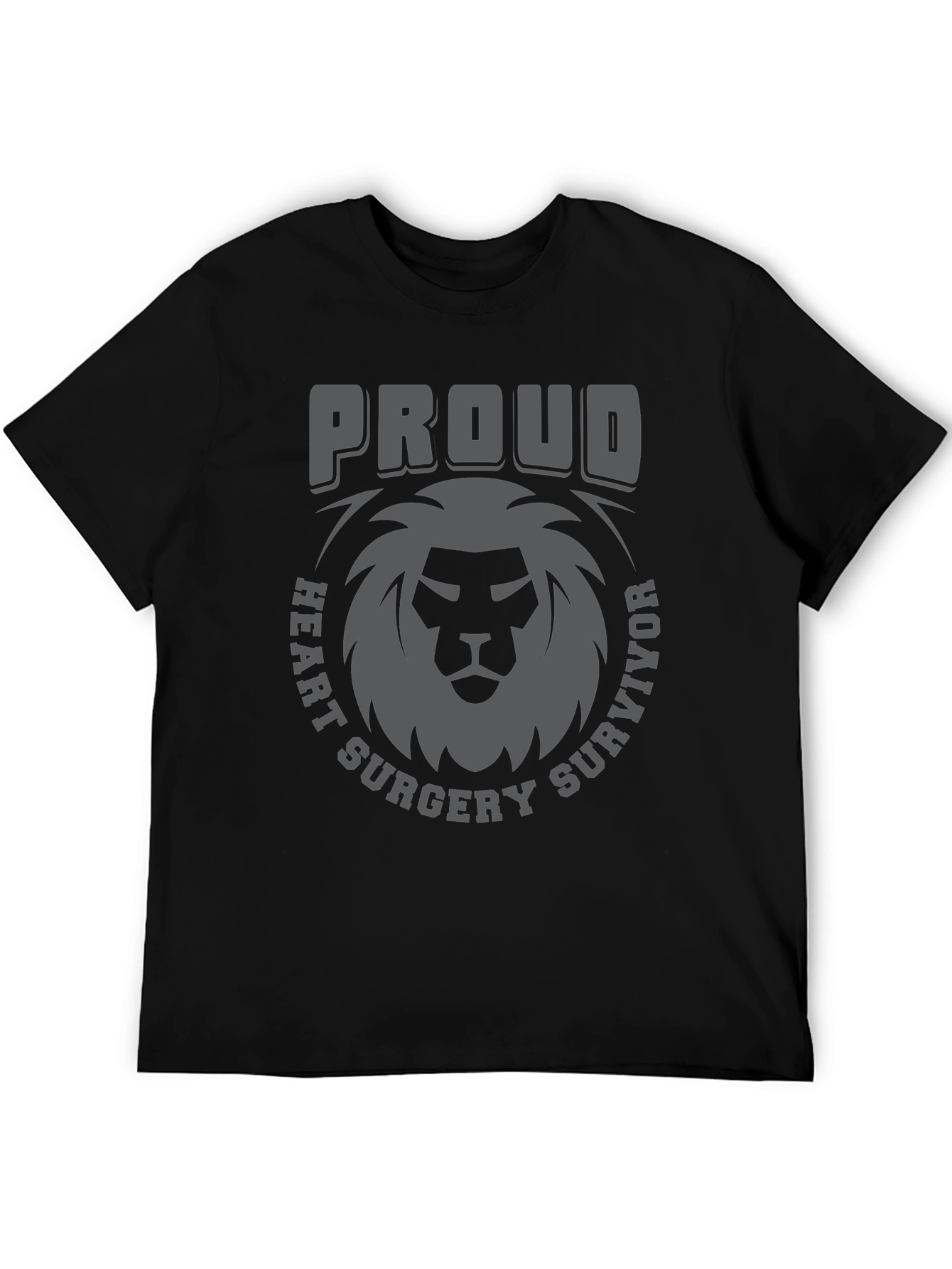 Proud Heart Surgery Survivor Lion Graphic Tee