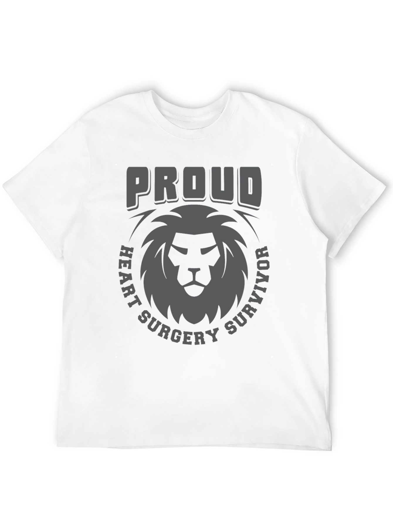 Proud Heart Surgery Survivor Lion Graphic Tee