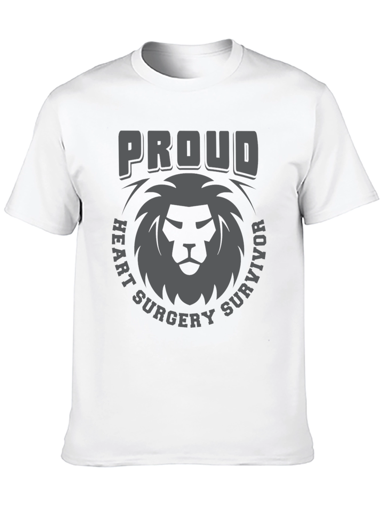 Proud Heart Surgery Survivor Lion Graphic Tee