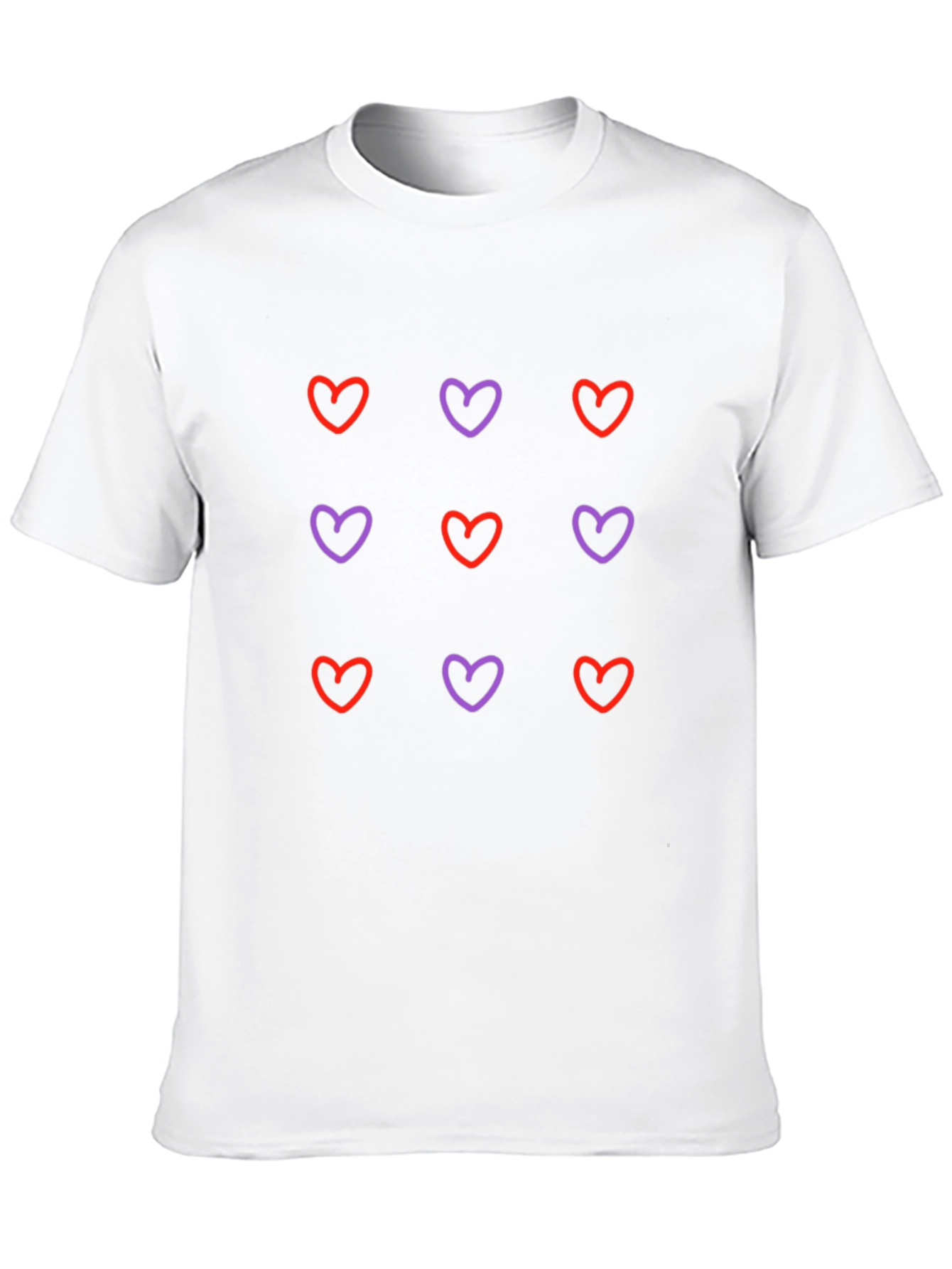 Heart Pattern Black T-Shirt - Casual Style