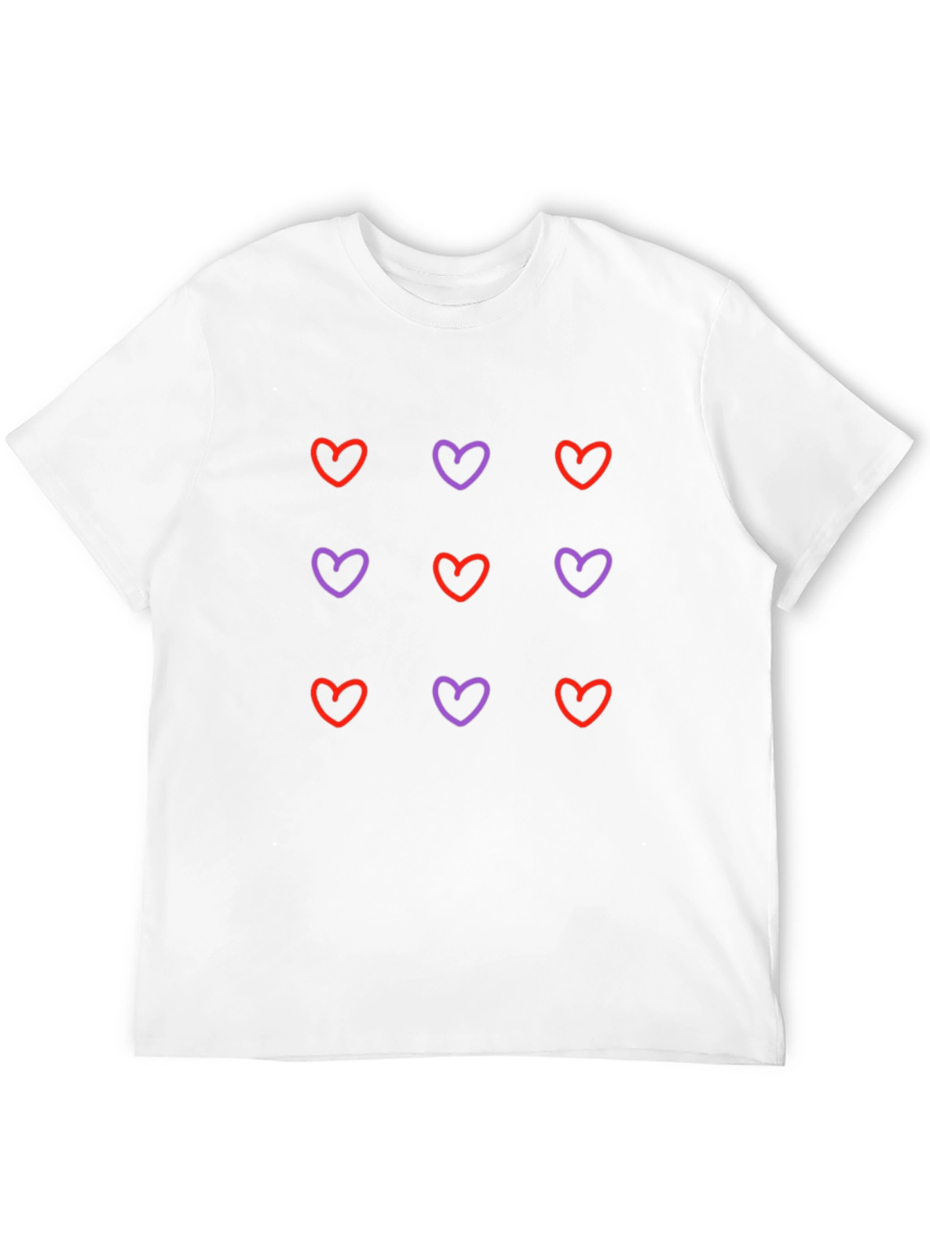 Heart Pattern Black T-Shirt - Casual Style