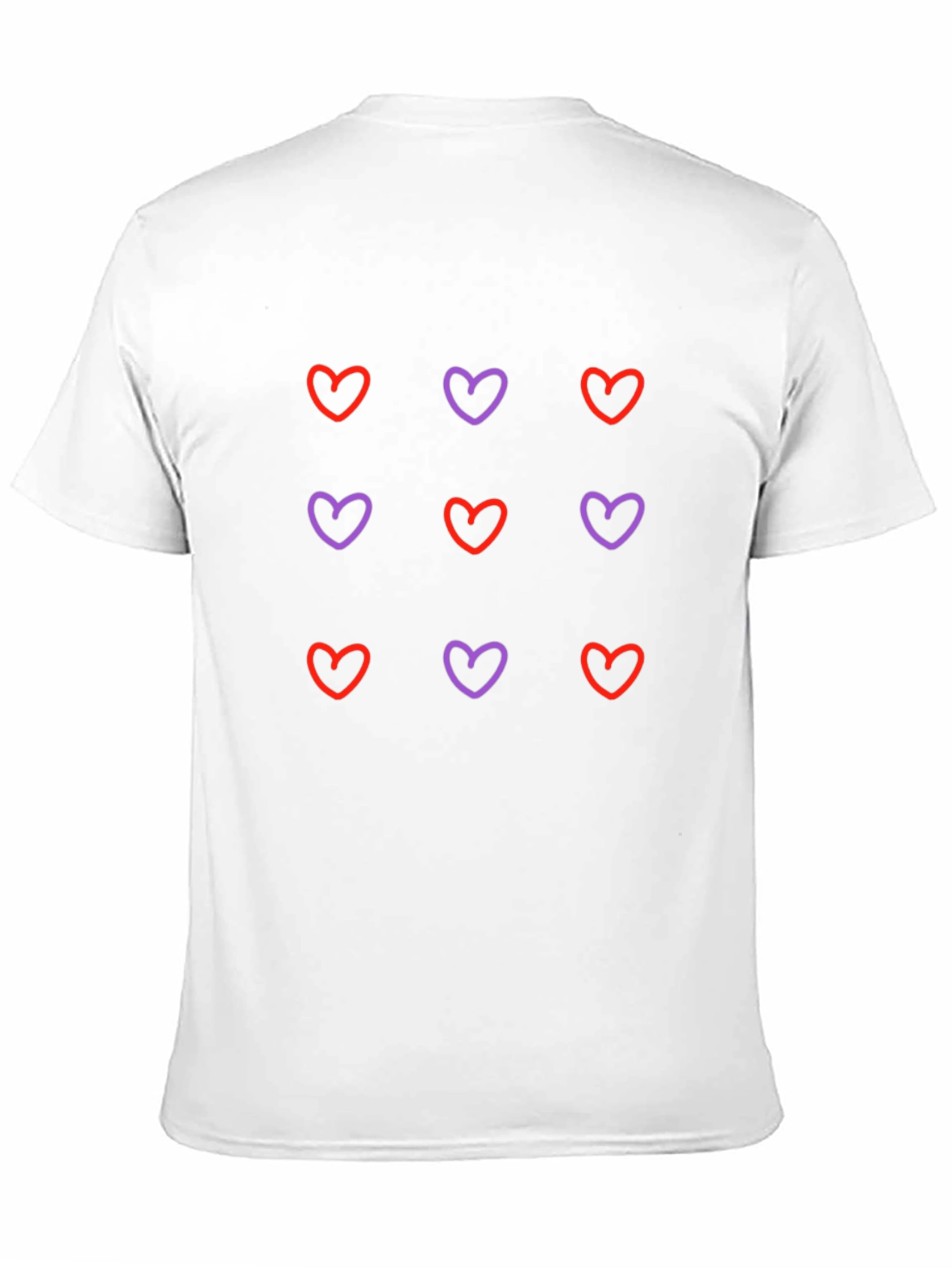 Heart Pattern Black T-Shirt - Casual Style