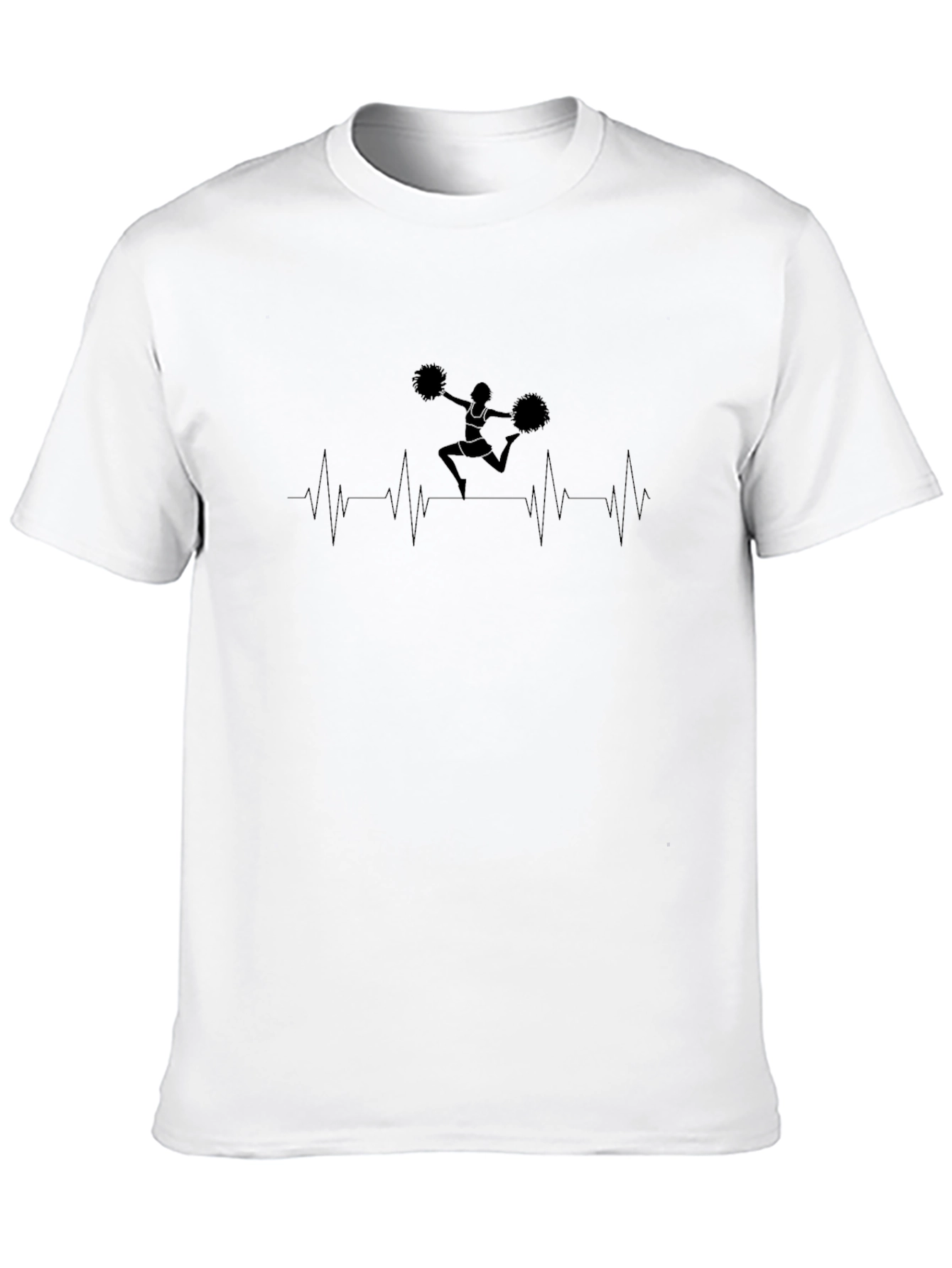 Cheerleader Heartbeat Black T-Shirt