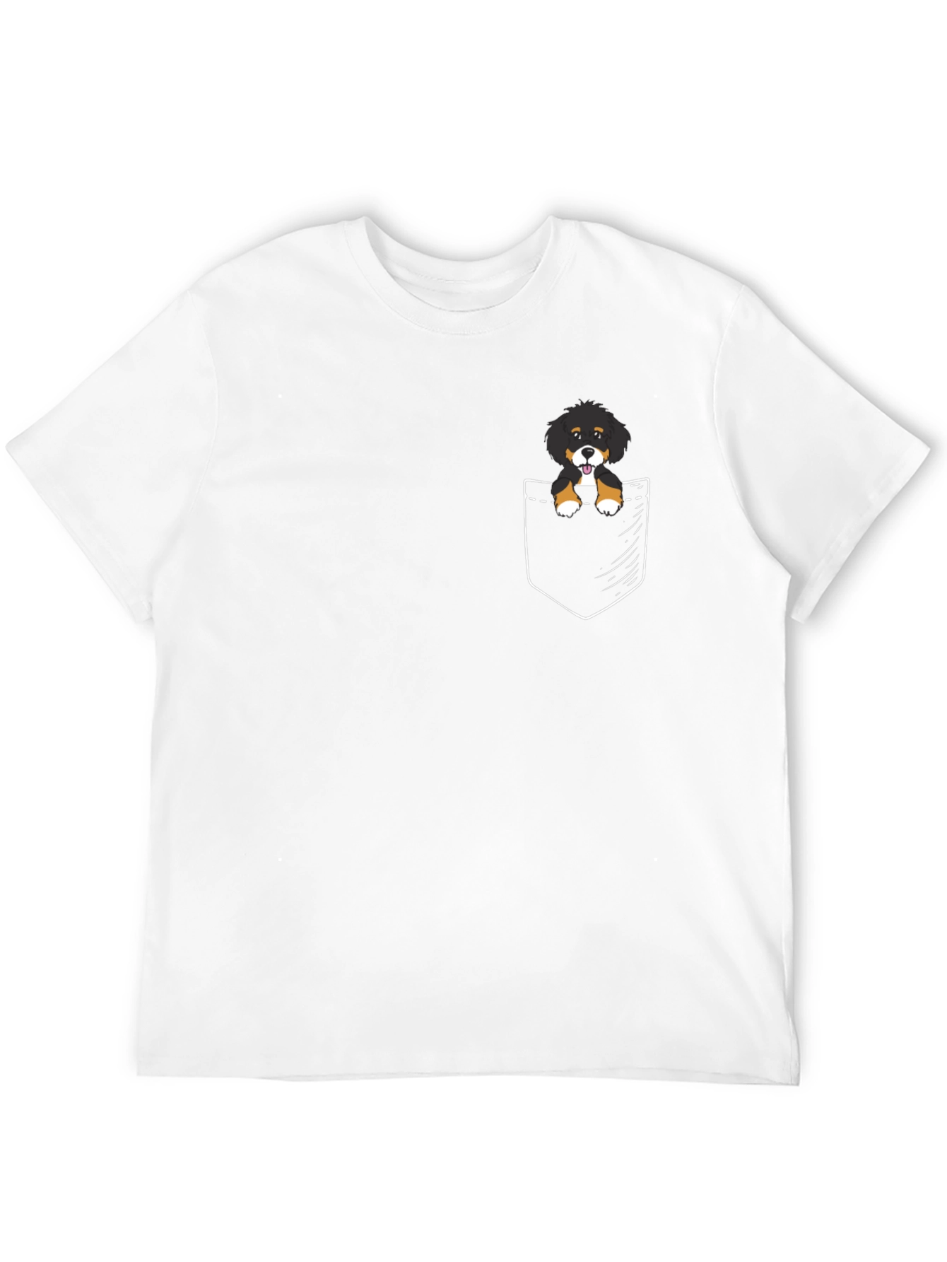Cute Dog in Pocket Black T-Shirt