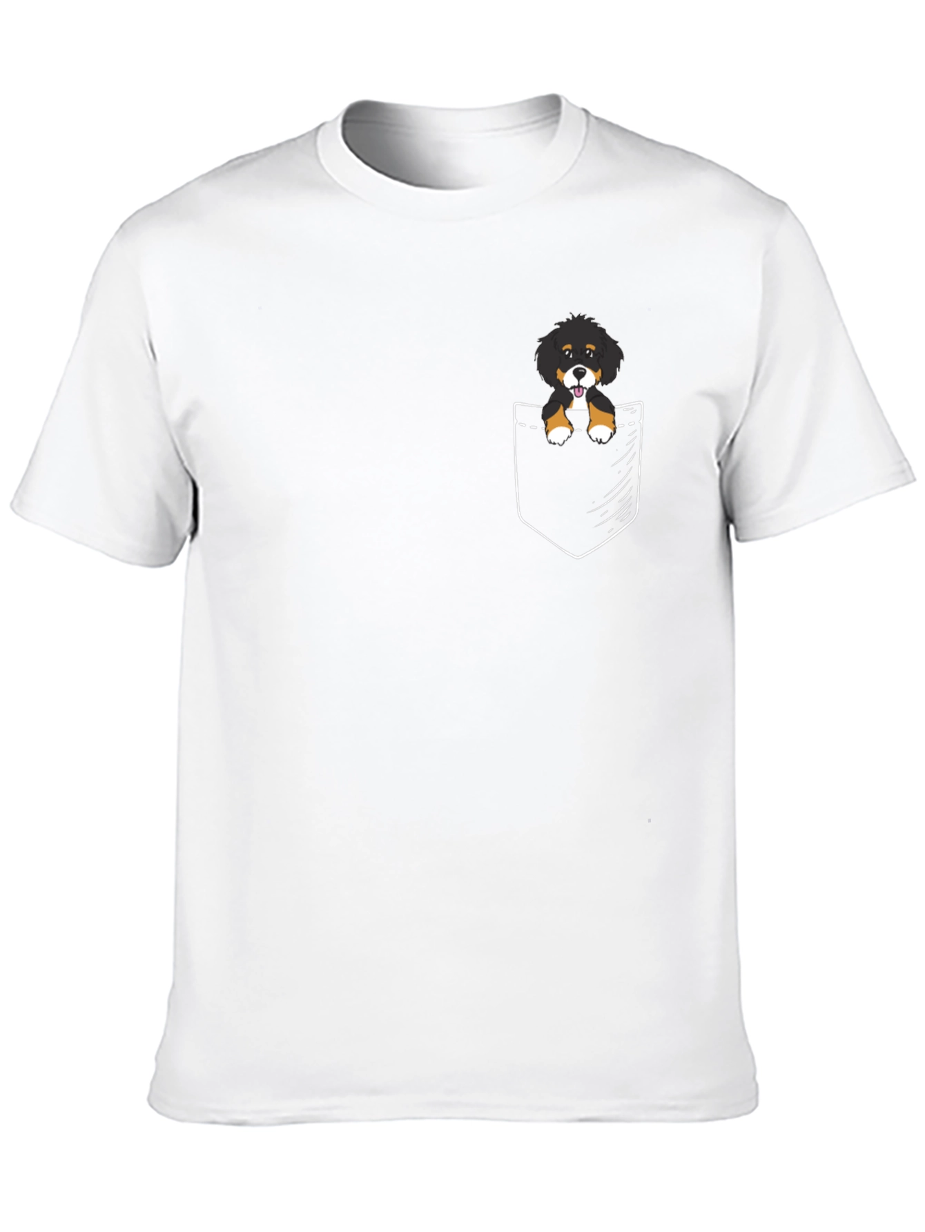 Cute Dog in Pocket Black T-Shirt