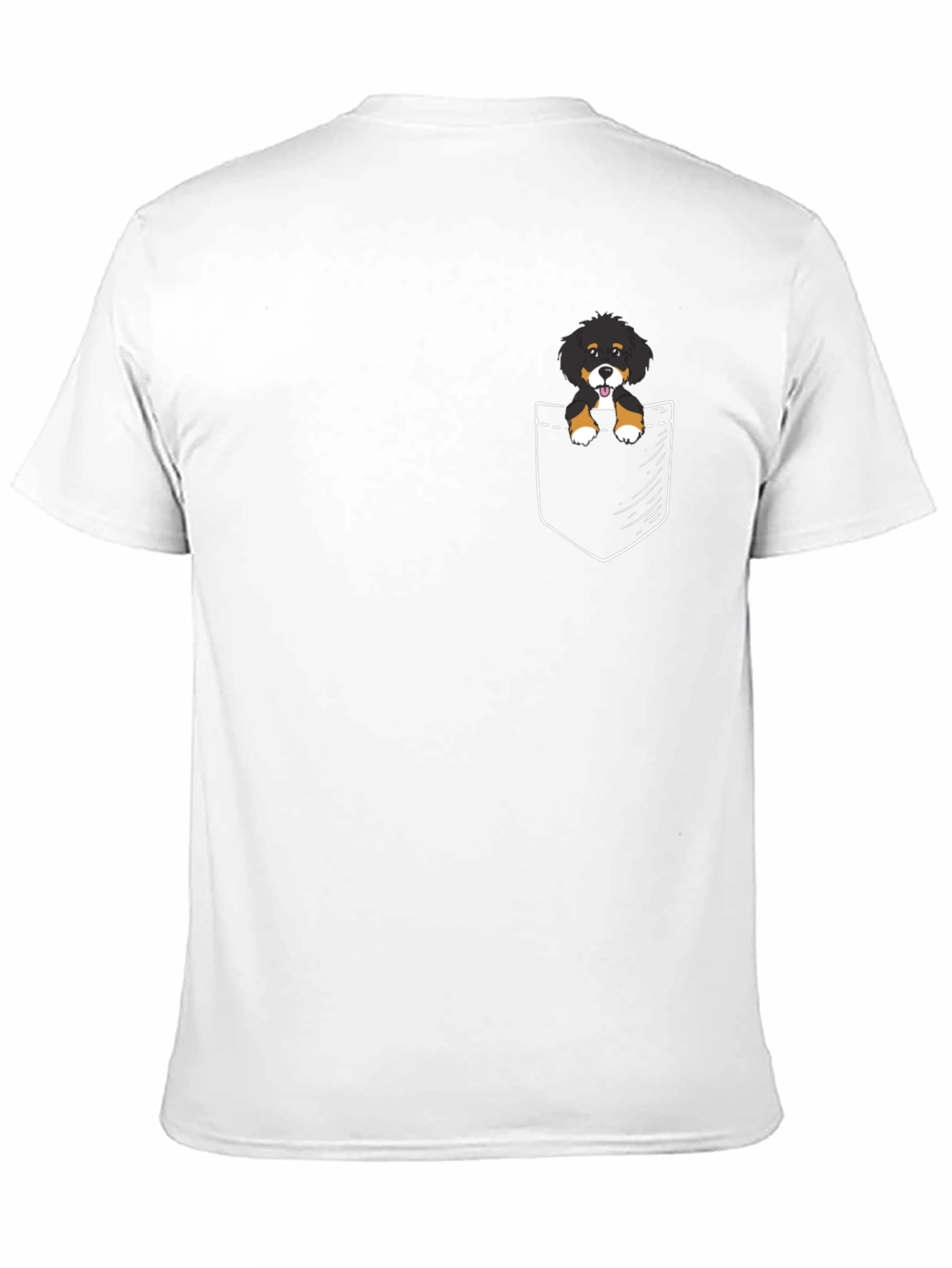 Cute Dog in Pocket Black T-Shirt