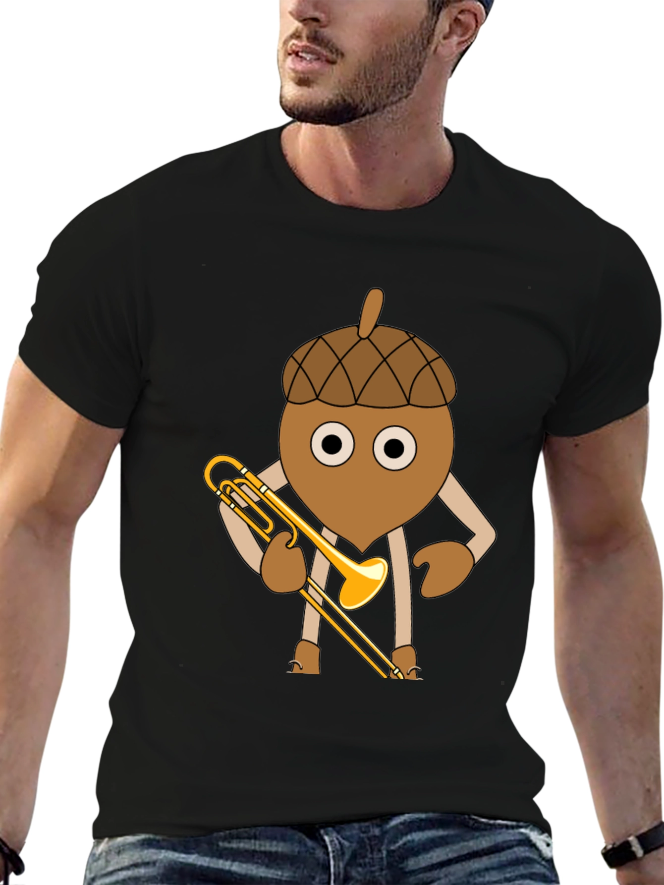 Acorn Trombone Player Graphic T-Shirt