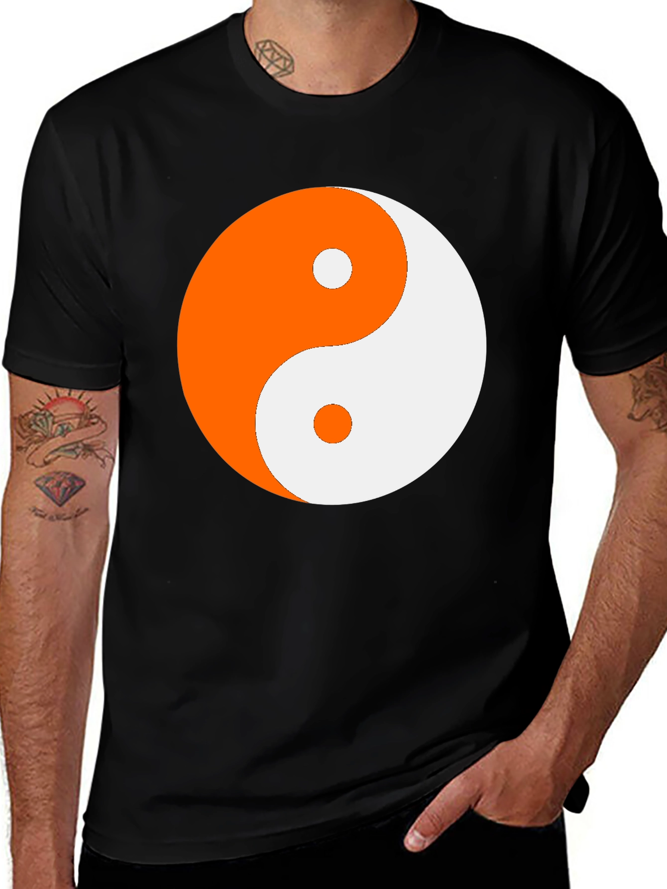 Yin Yang Graphic Tee - Black Cotton Blend