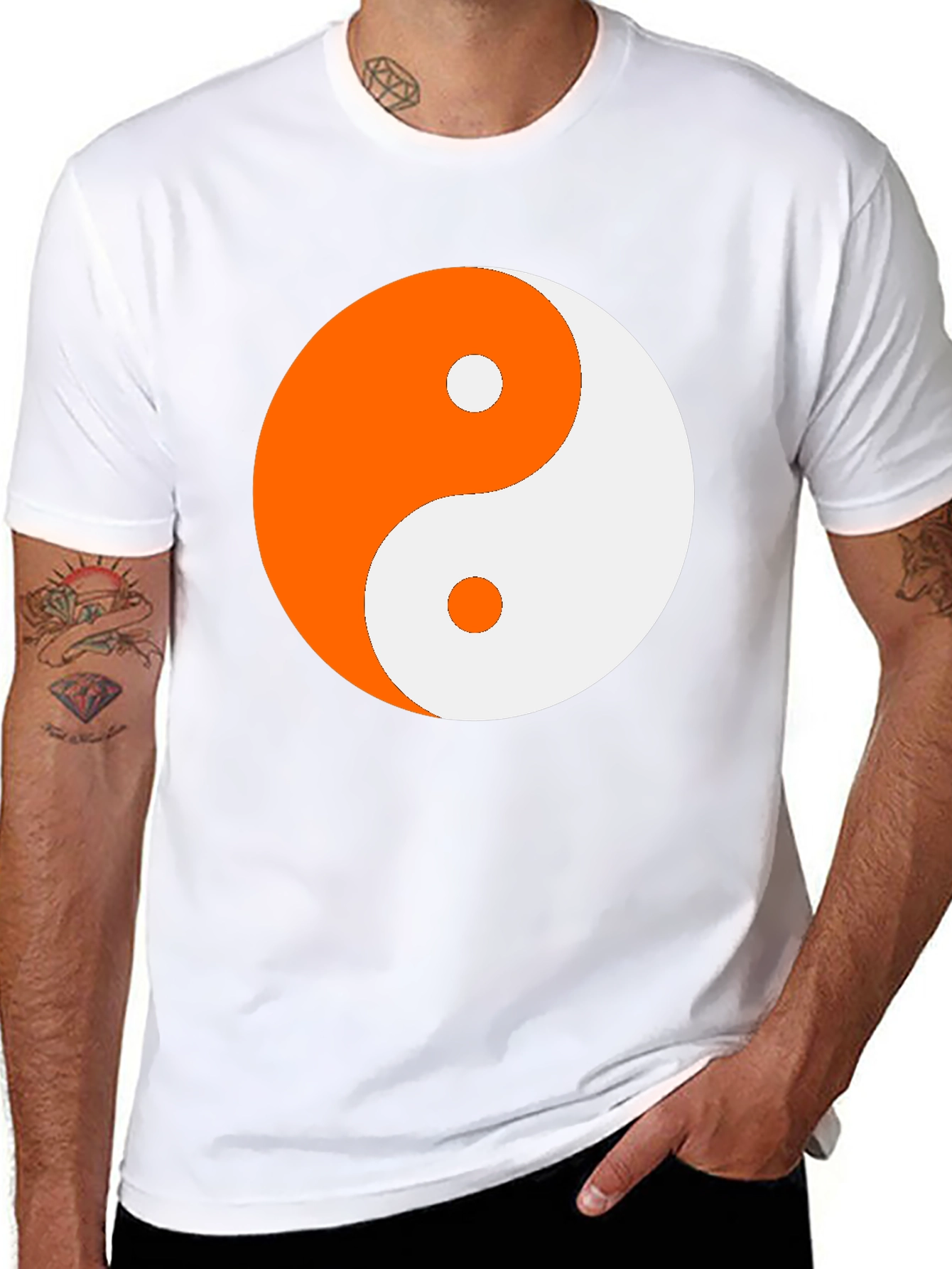 Yin Yang Graphic Tee - Black Cotton Blend