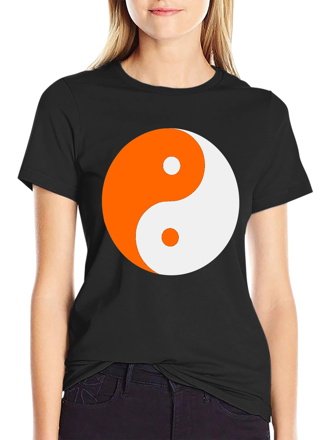 Yin Yang Graphic Tee - Black Cotton Blend