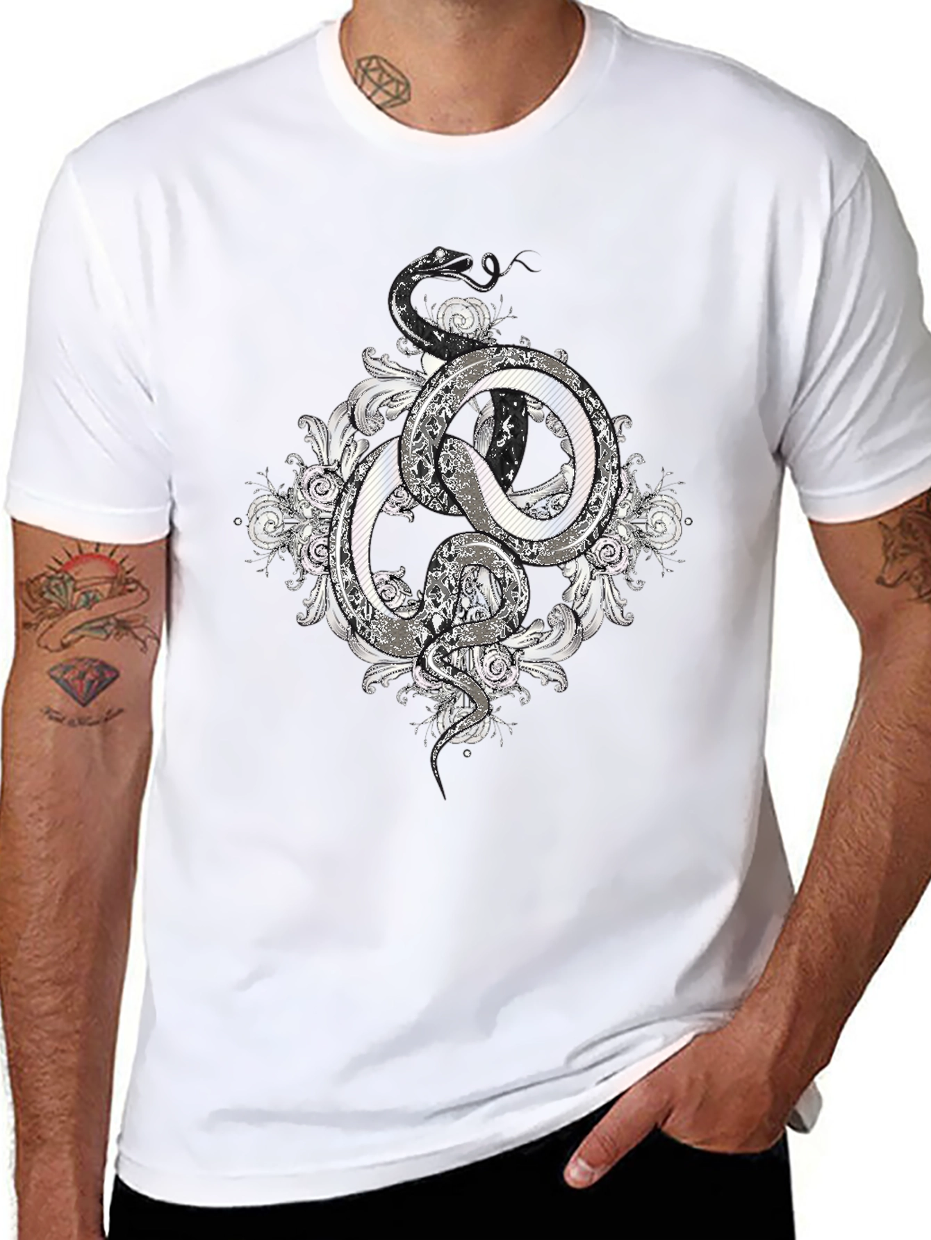 Serpentine Graphic Tee - Stylish Snake Design
