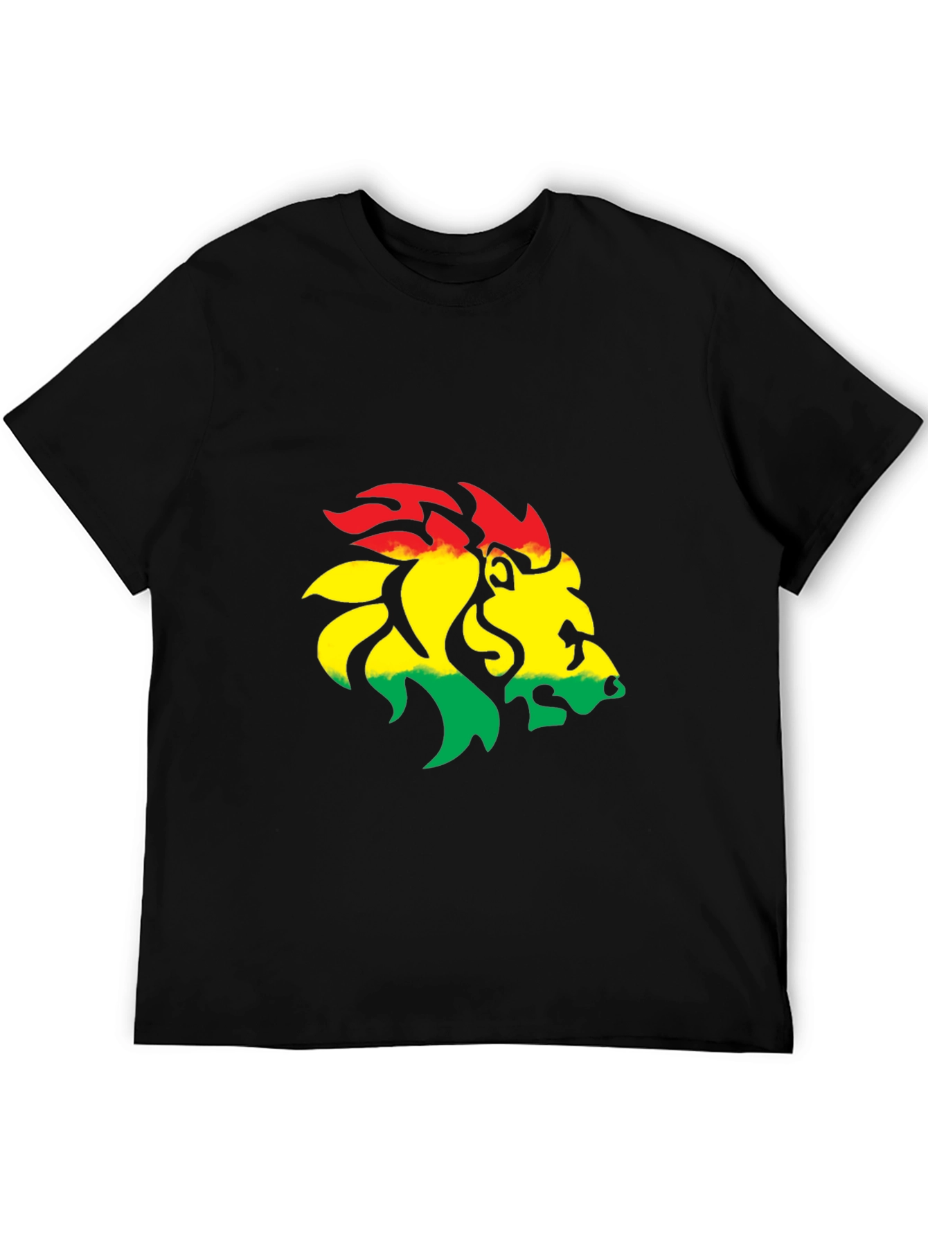 Rasta Lion Graphic Tee - Black Cotton Blend