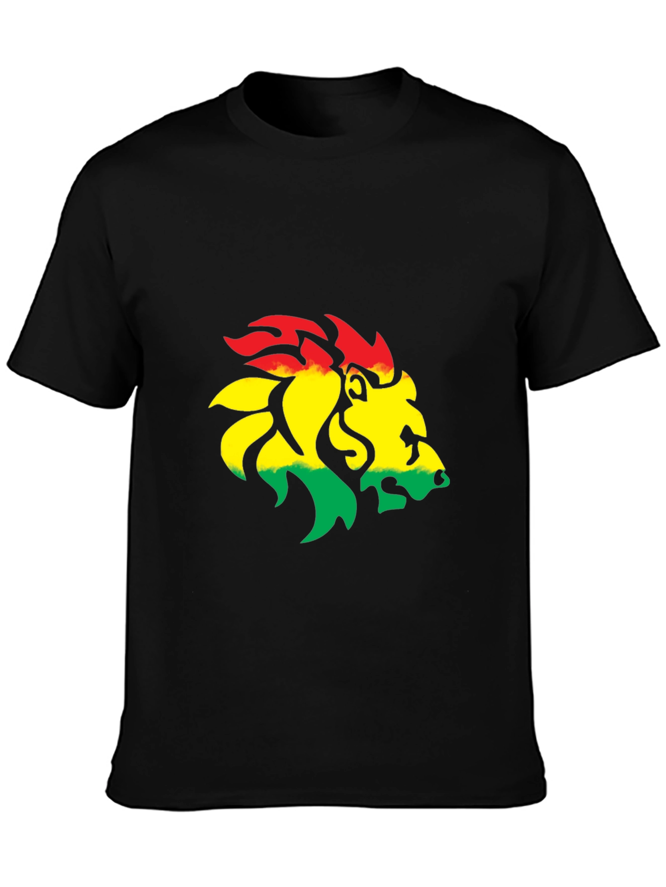 Rasta Lion Graphic Tee - Black Cotton Blend