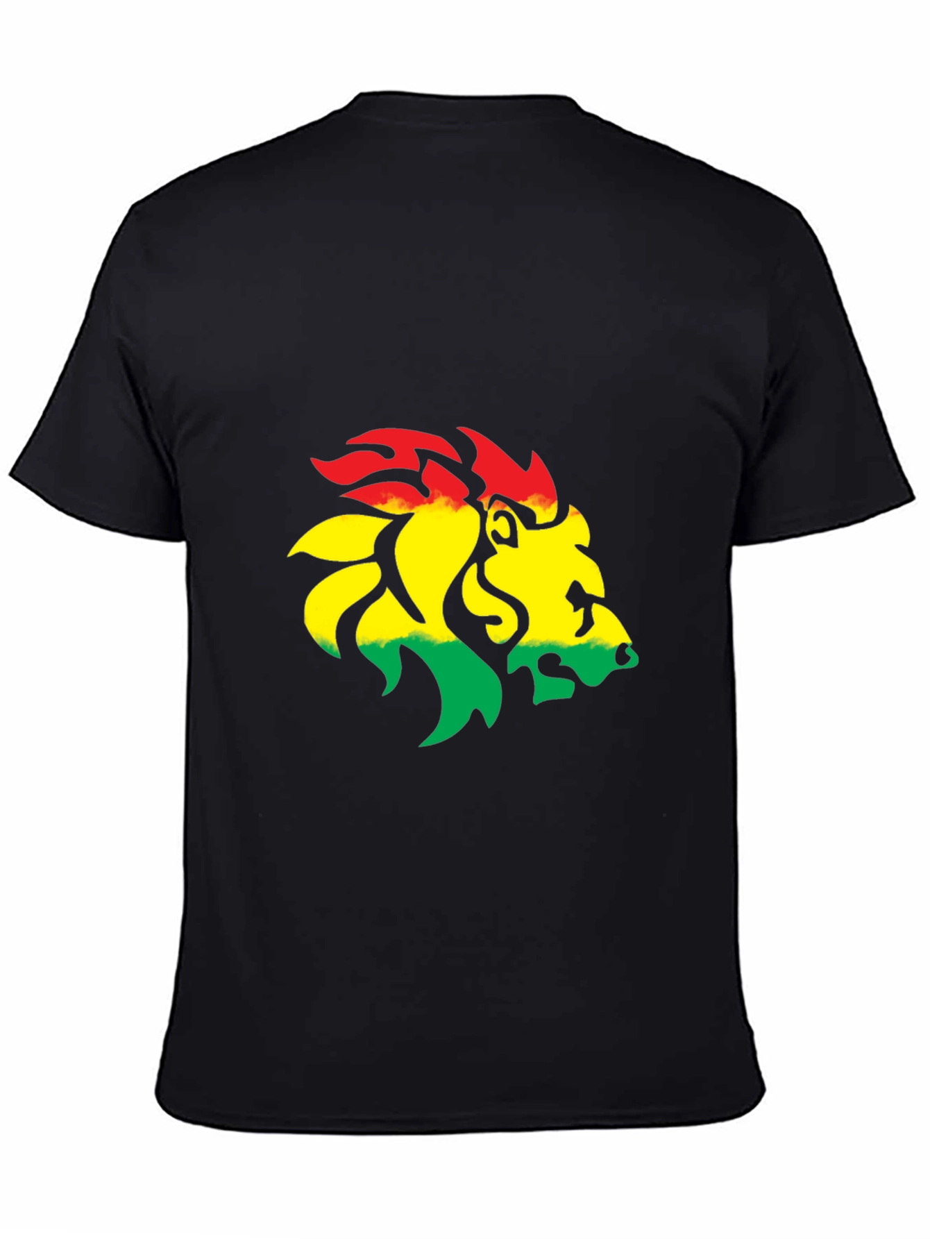 Rasta Lion Graphic Tee - Black Cotton Blend