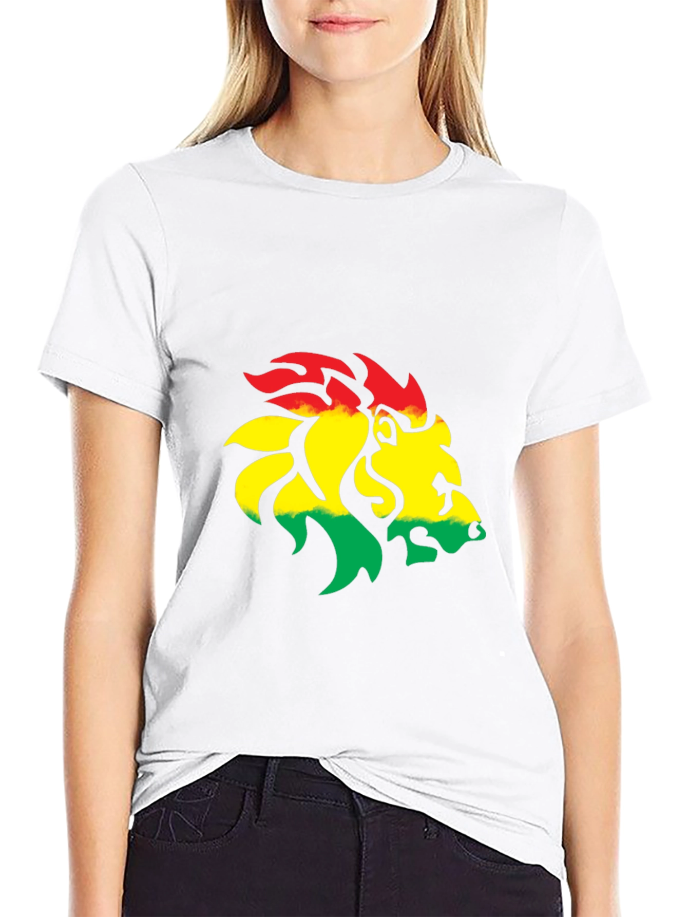 Rasta Lion Graphic Tee - Black Cotton Blend