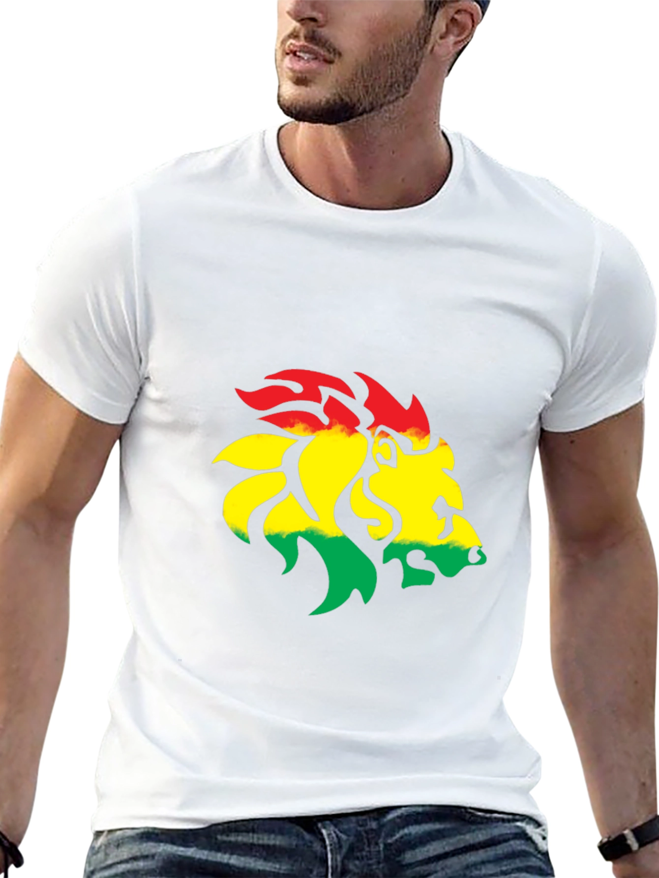 Rasta Lion Graphic Tee - Black Cotton Blend