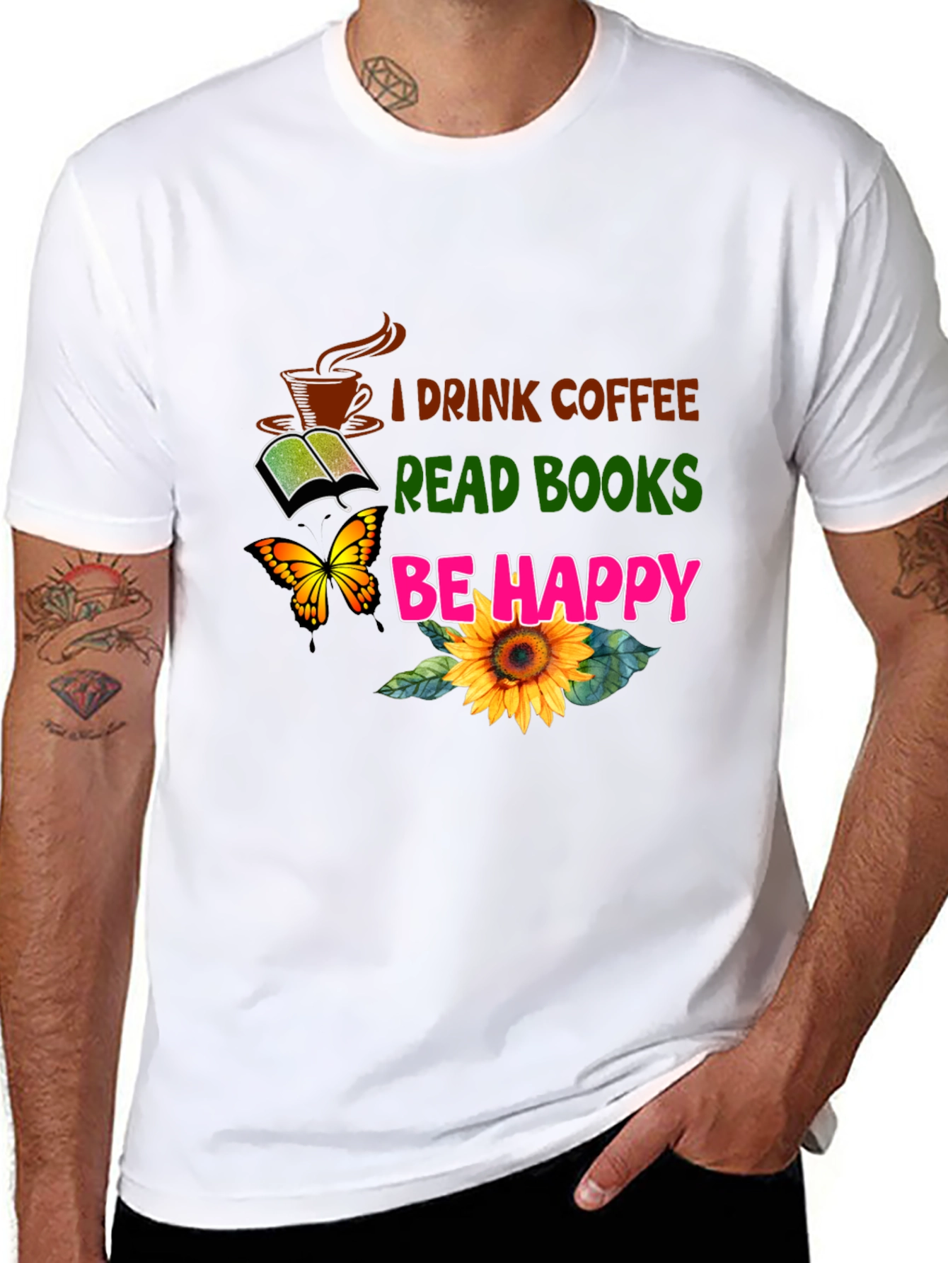 Coffee Books Happy T-Shirt