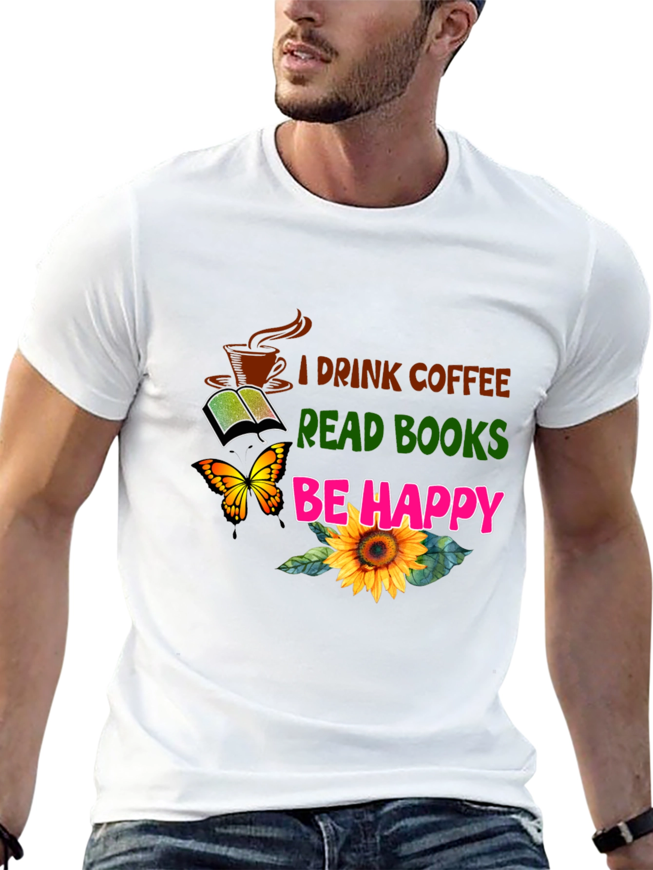 Coffee Books Happy T-Shirt