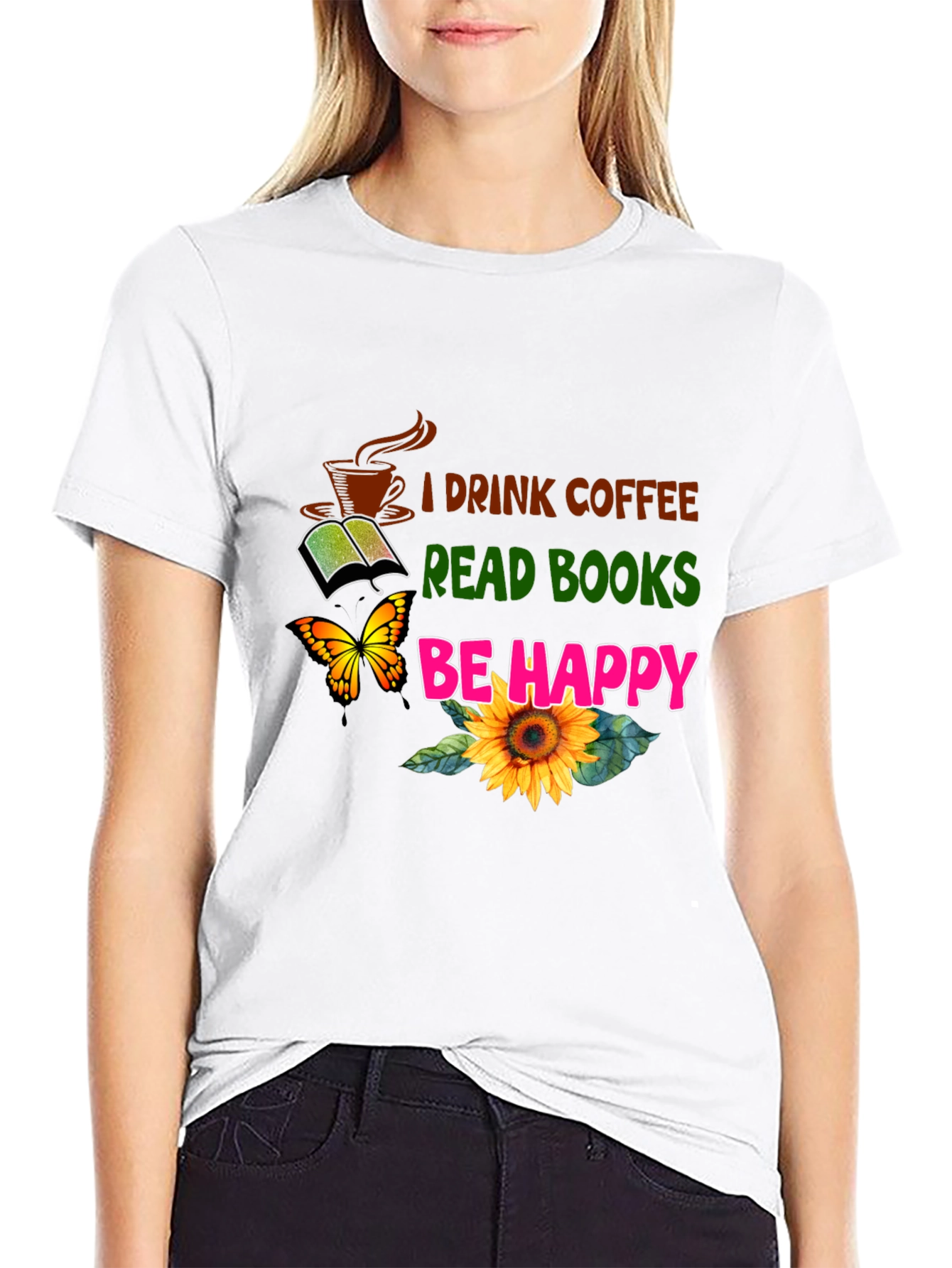Coffee Books Happy T-Shirt