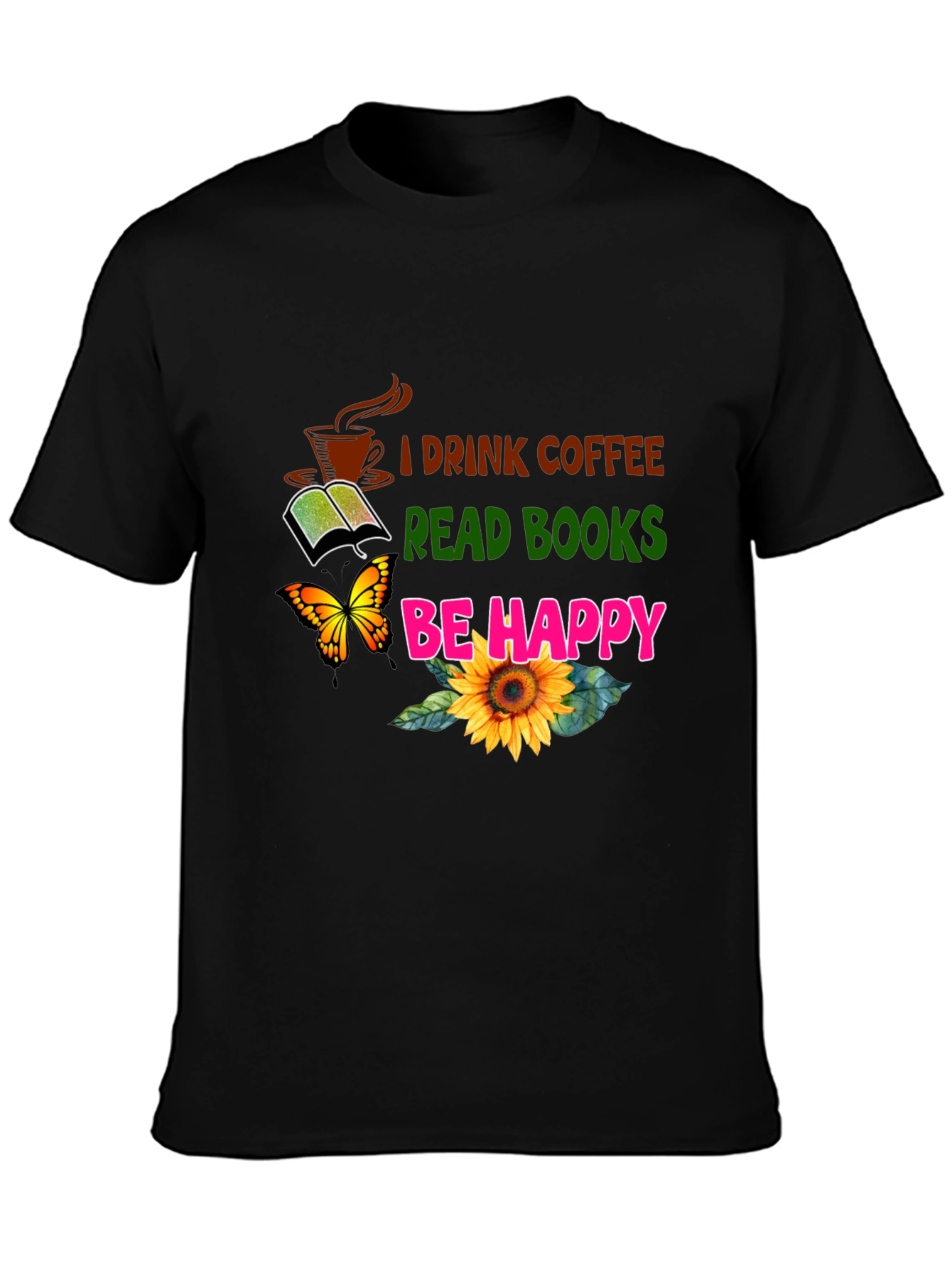 Coffee Books Happy T-Shirt